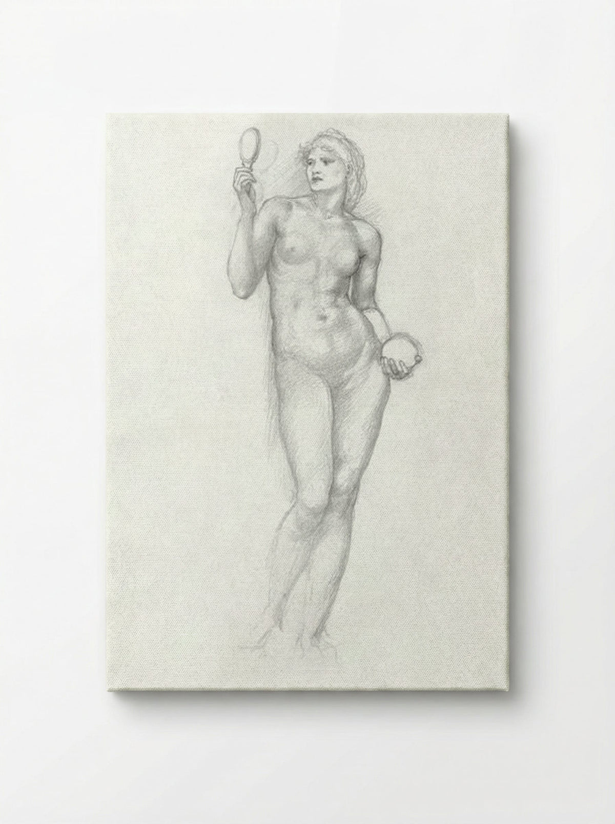 Nude Female Figure with Mirror - Edward Burne-Jones - Canvas