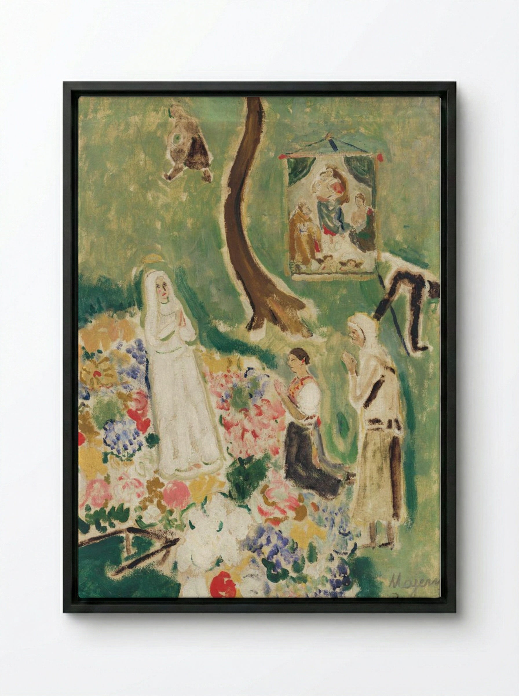 Two Madonnas - Cyprián Majerník - Framed Canvas Black