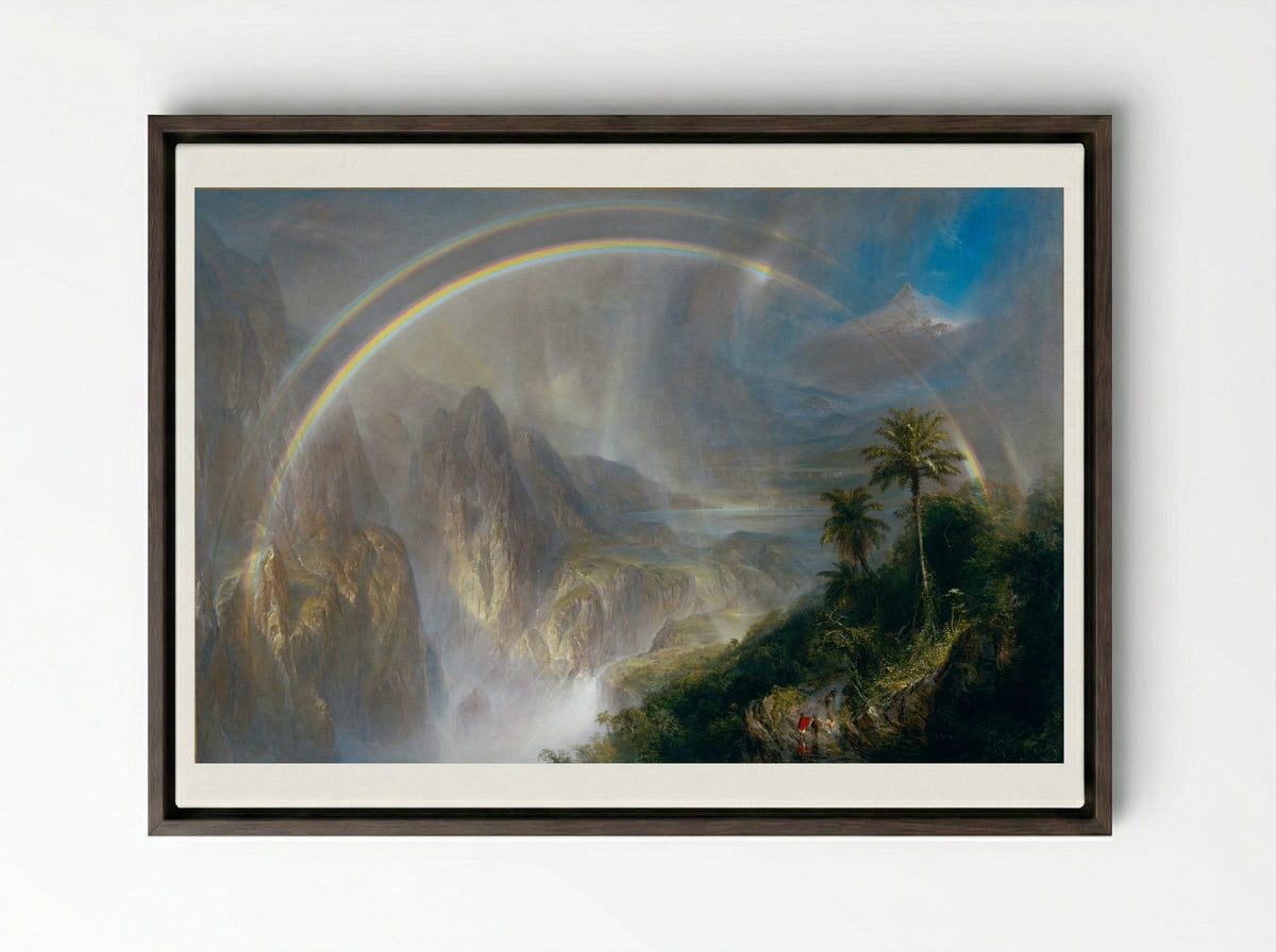 Rainy Season in the Tropics - Frederic Edwin Church - Framed Canvas Dark Wood