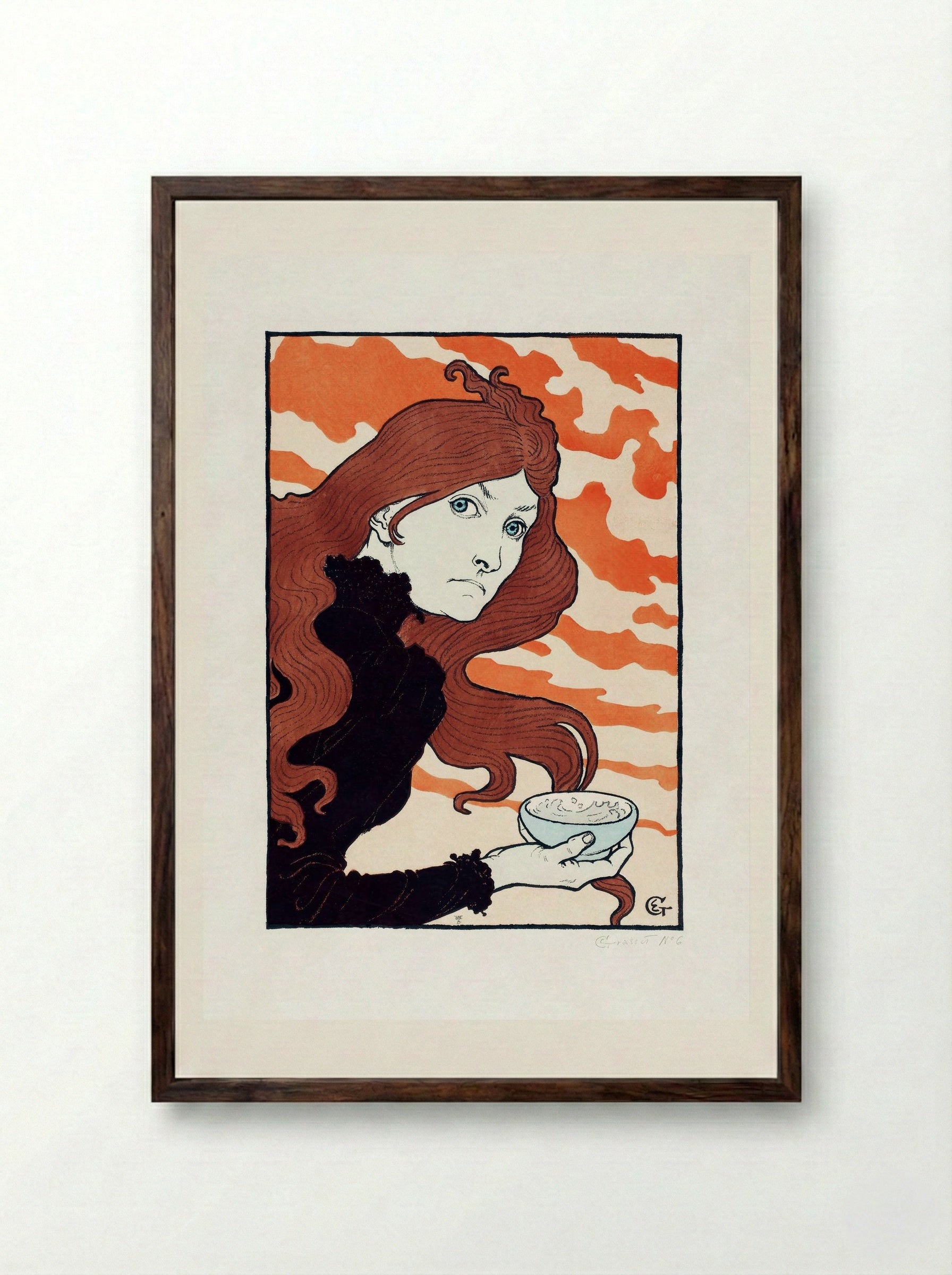 Vitrioleuse (The Acid Thrower) - Eugène Grasset - Framed Print Dark Wood