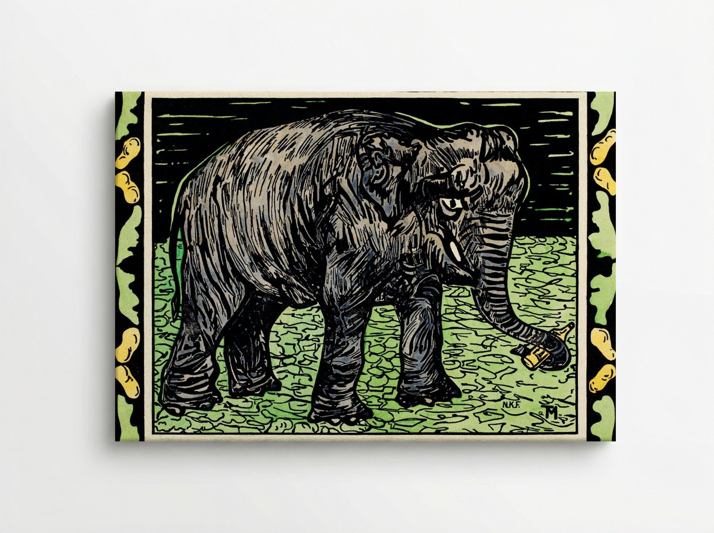 Olifant met fles (Elephant with Bottle) - Theo van Hoytema - Canvas