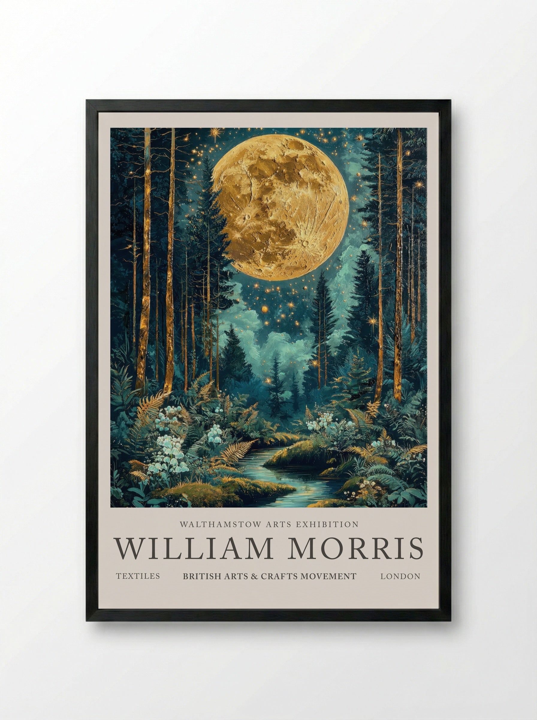 Moonlit Forest by William Morris Print