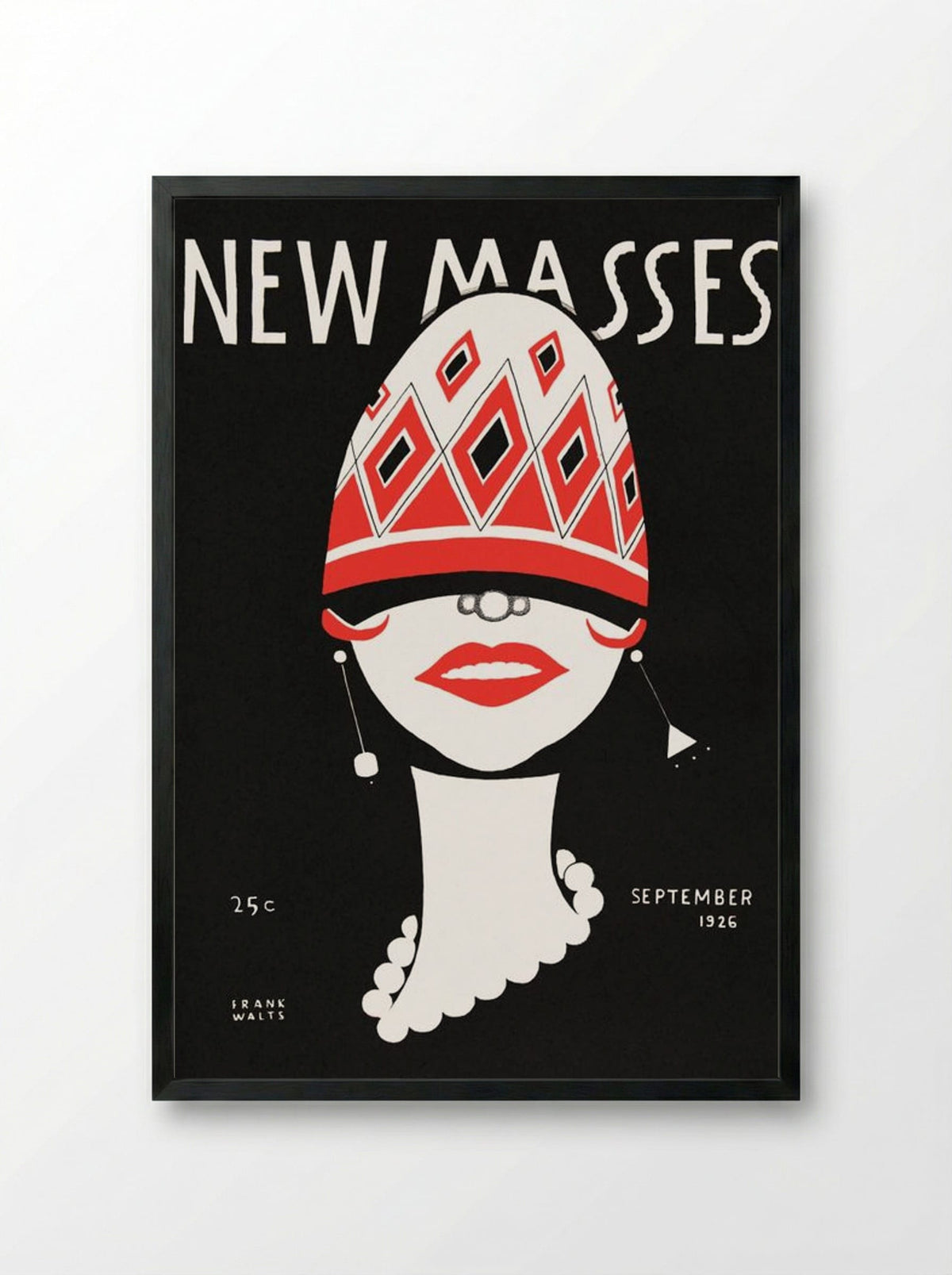New Masses, September 1926 - Frank Walts - Framed Print Black