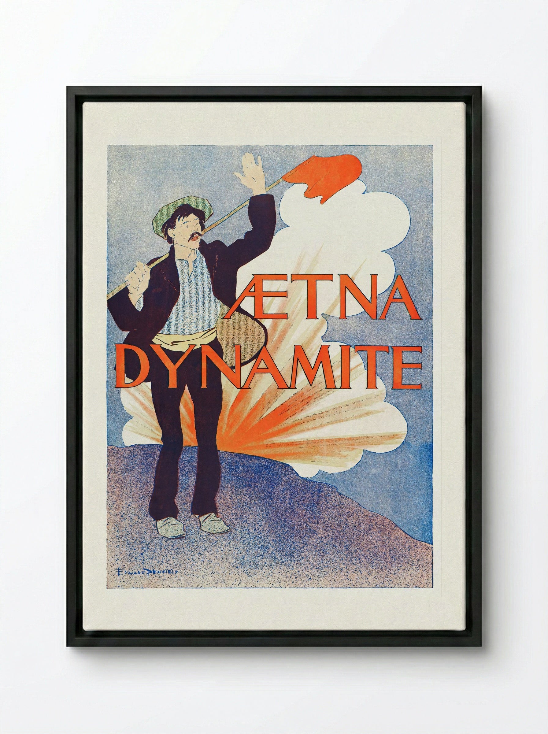 Aetna Dynamite - Edward Penfield - Framed Canvas Black