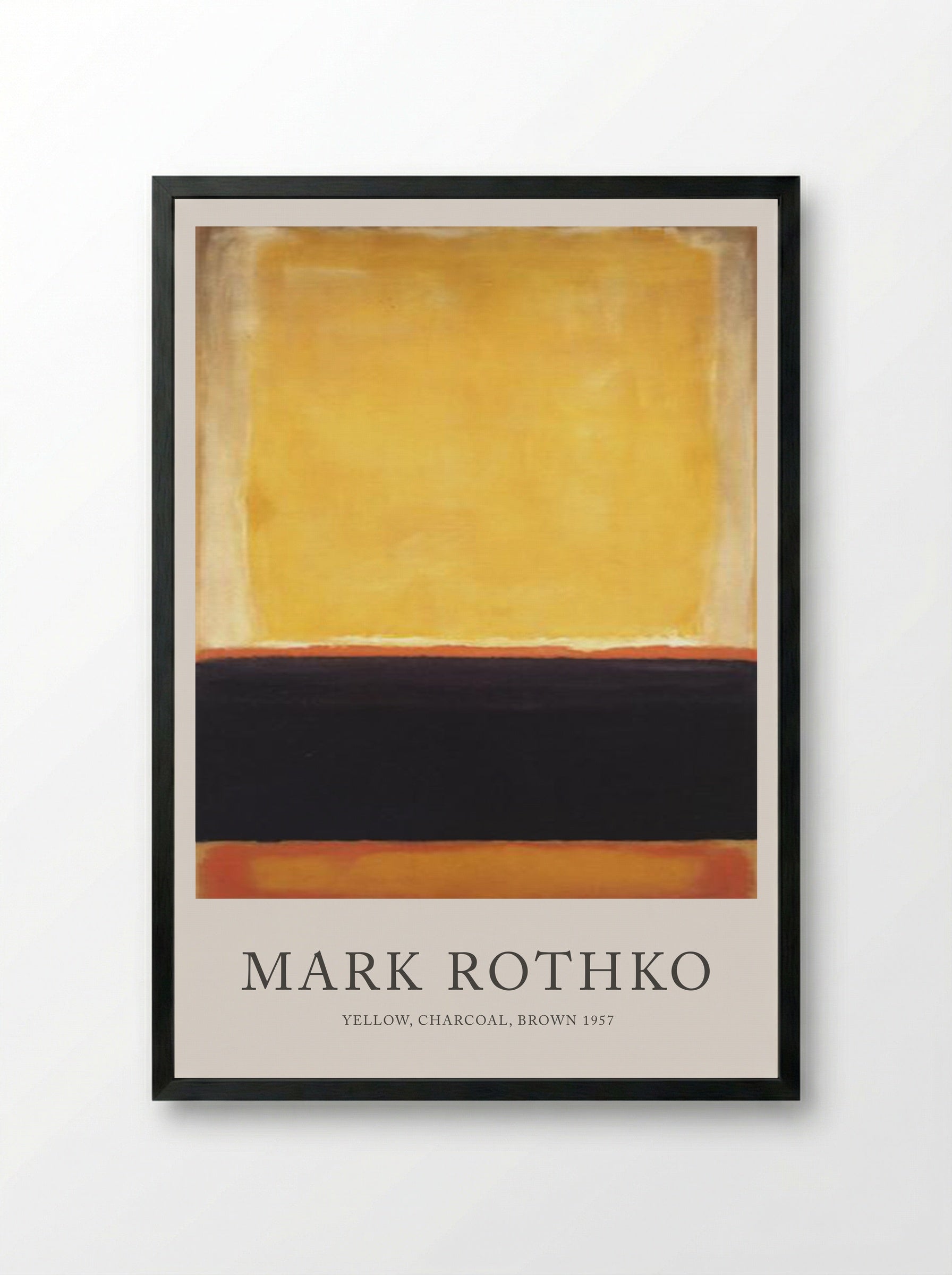 Yellow, Charcoal, Brown - Mark Rothko - Framed Print Black