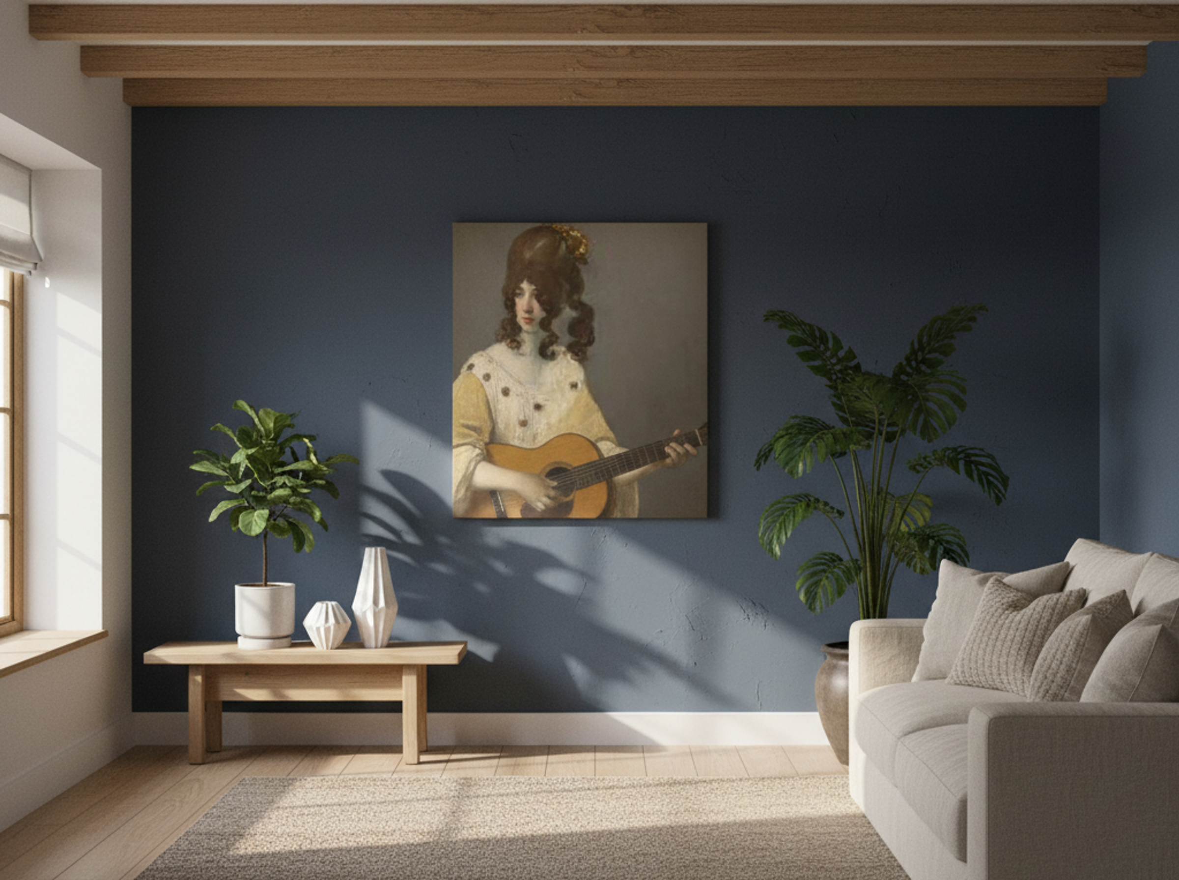 Young Woman with a Guitar - Johannes Vermeer - Lifestyle