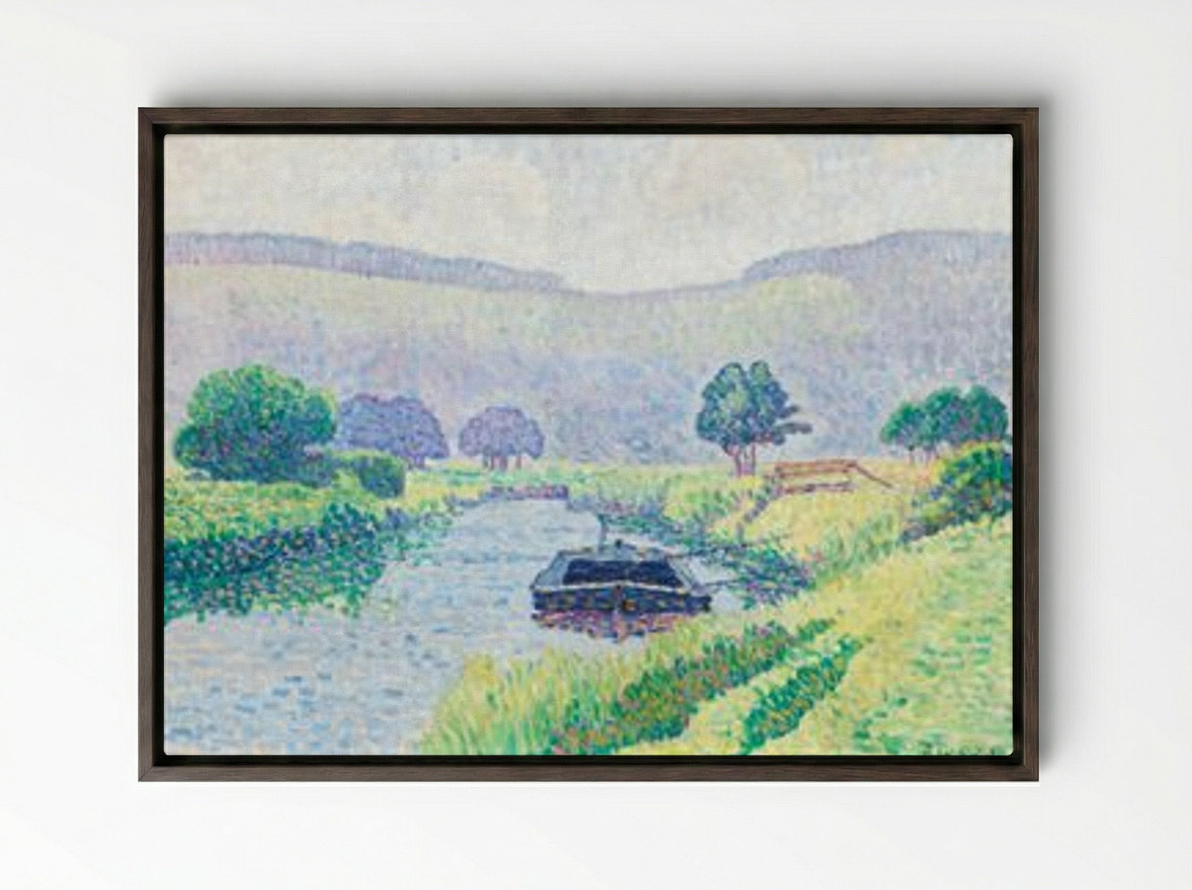 Amberleyn, Jokilaakso (Arunjoki) - Alfred William Finch - Framed Canvas Dark Wood