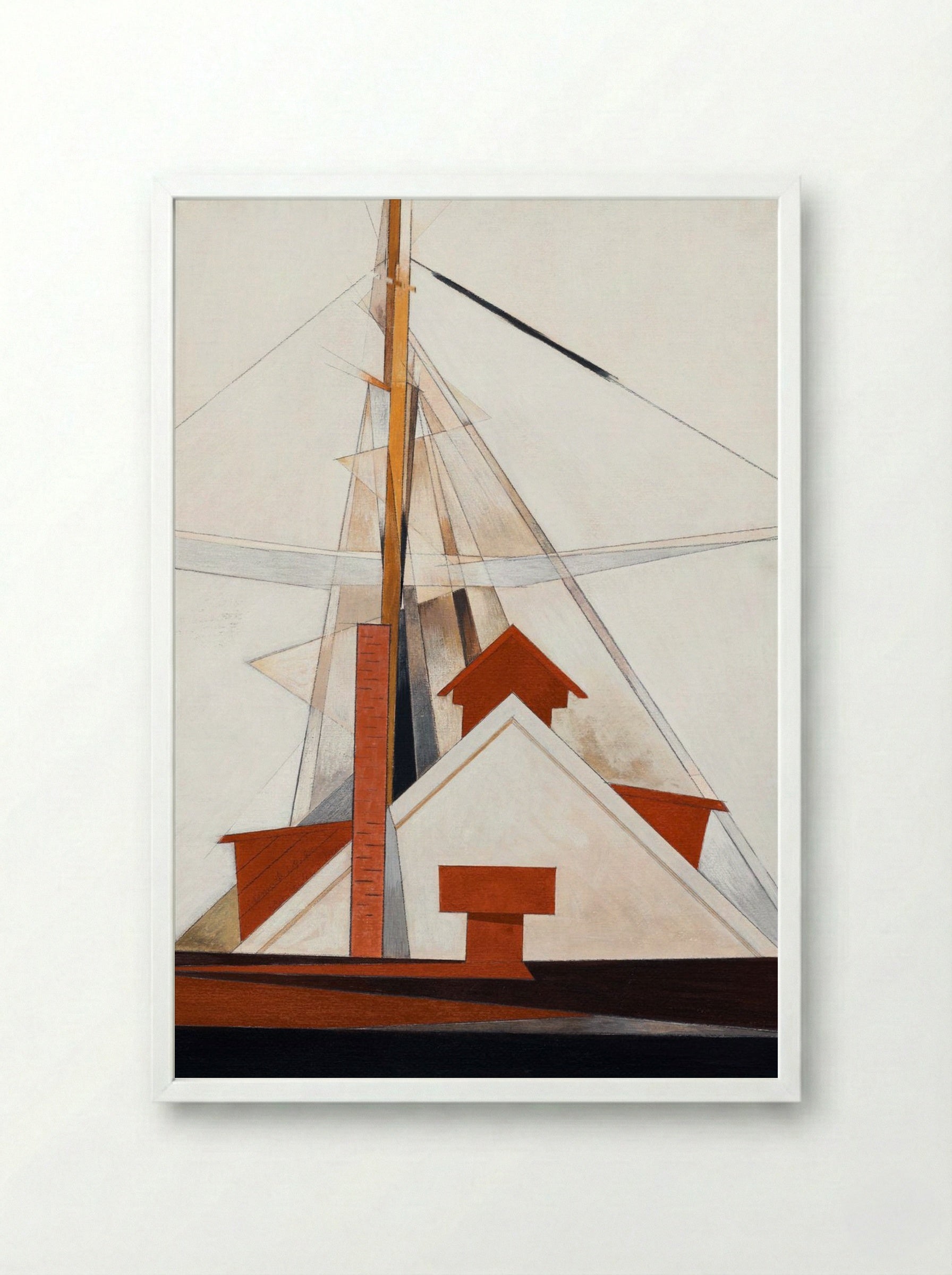 Masts - Charles Demuth - Framed Print White