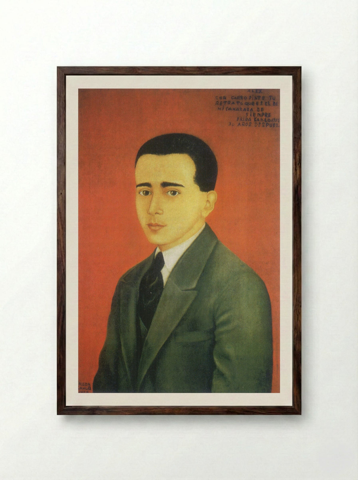 Portrait of Alejandro Gómez Arias - Frida Kahlo - Framed Print Dark Wood