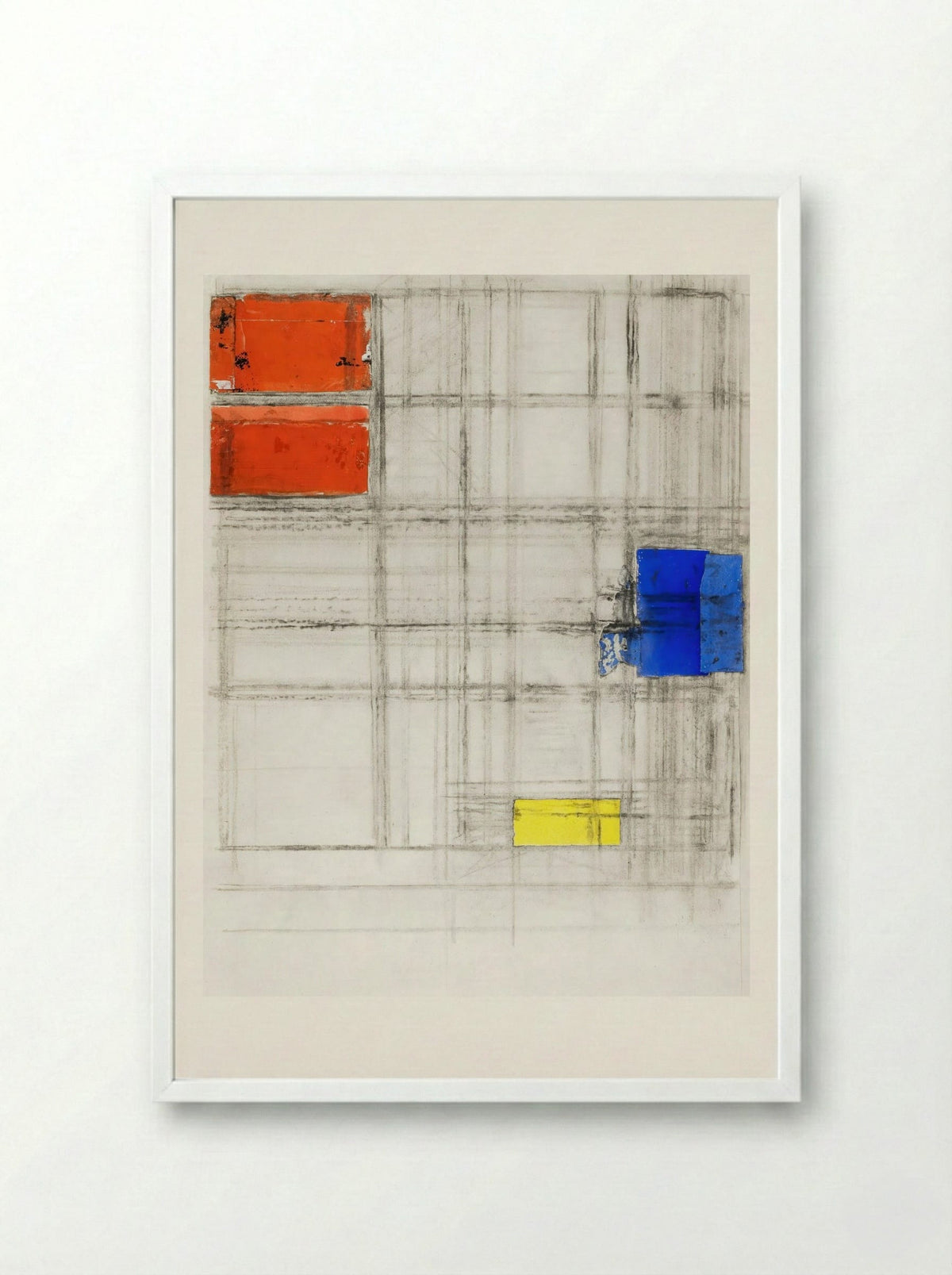 Study for a Composition - Piet Mondrian - Framed Print White