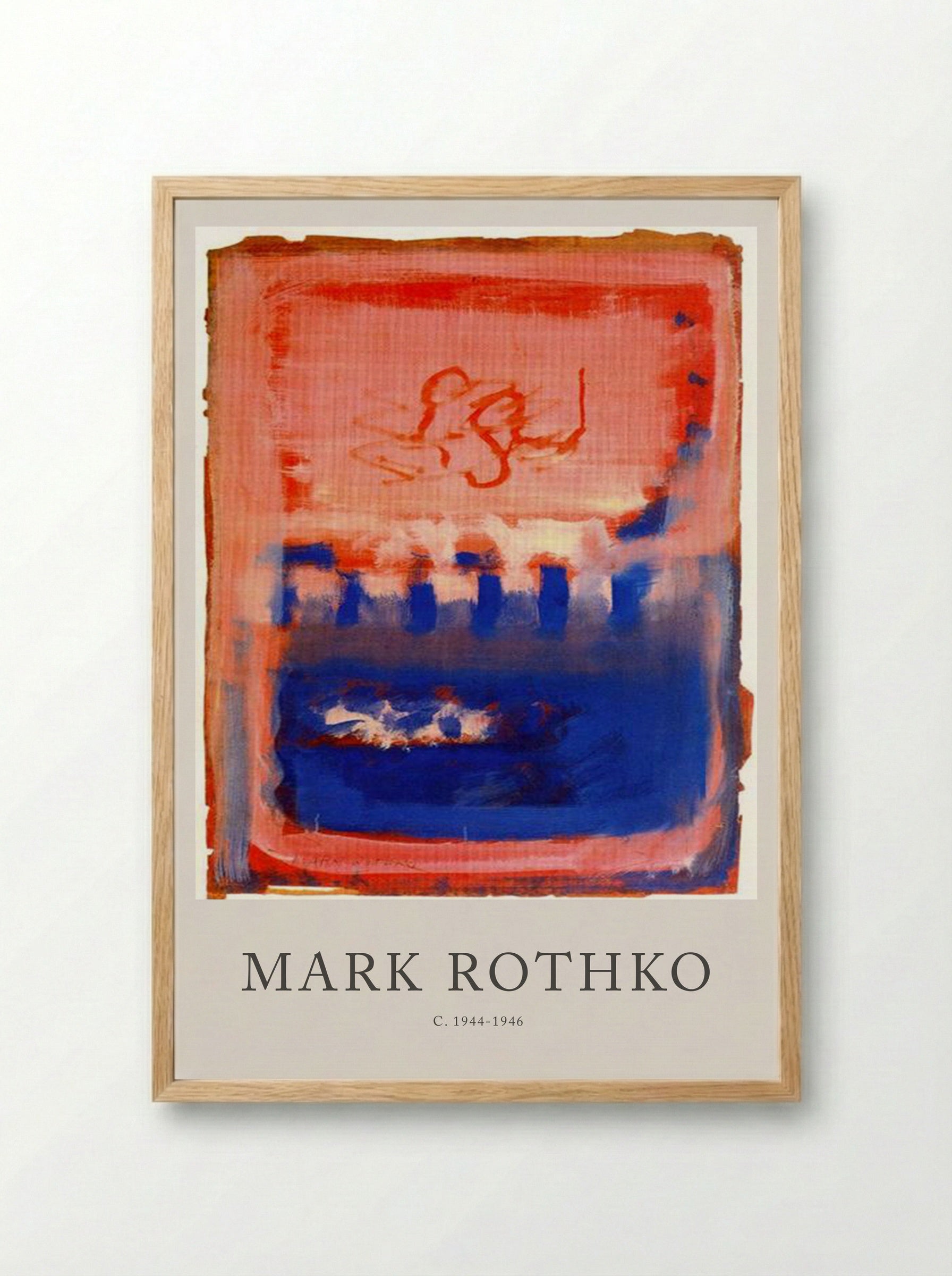 Untitled (Red and Blue Composition) - Mark Rothko - Framed Print Wood