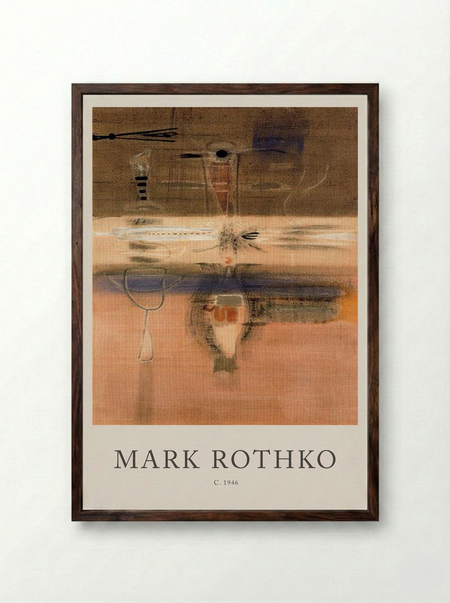 Untitled (Biomorphic Composition) - Mark Rothko - Framed Print Dark Wood