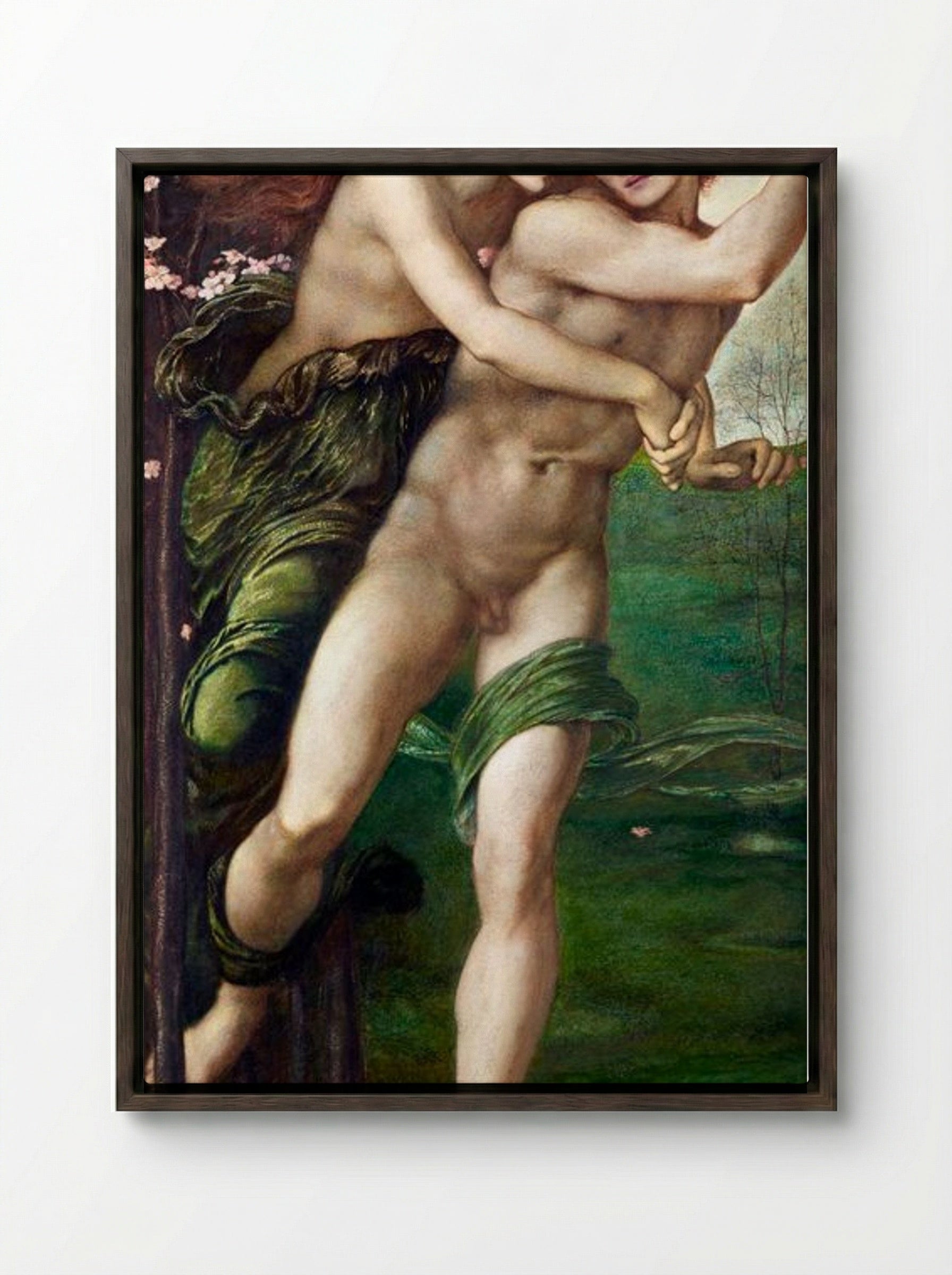 Phyllis and Demophoon - Edward Burne-Jones - Framed Canvas Dark Wood