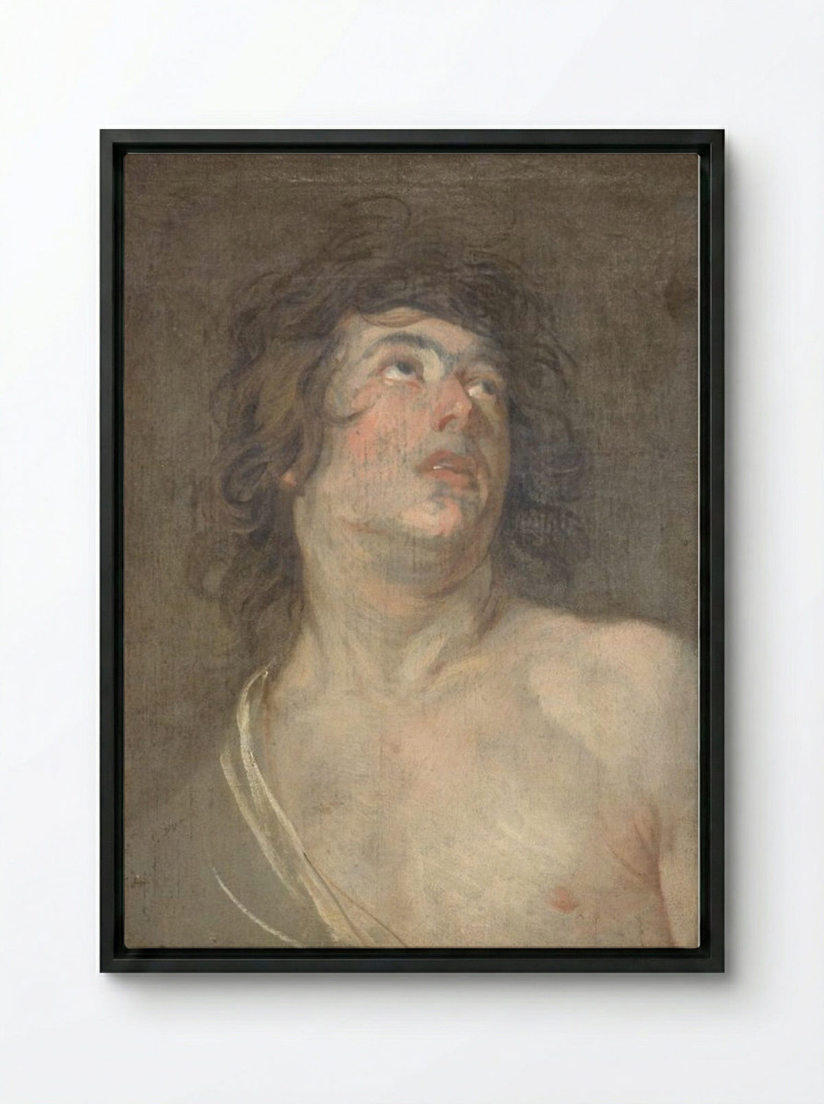 Study for Saint Sebastian - Anthony van Dyck - Framed Canvas Black