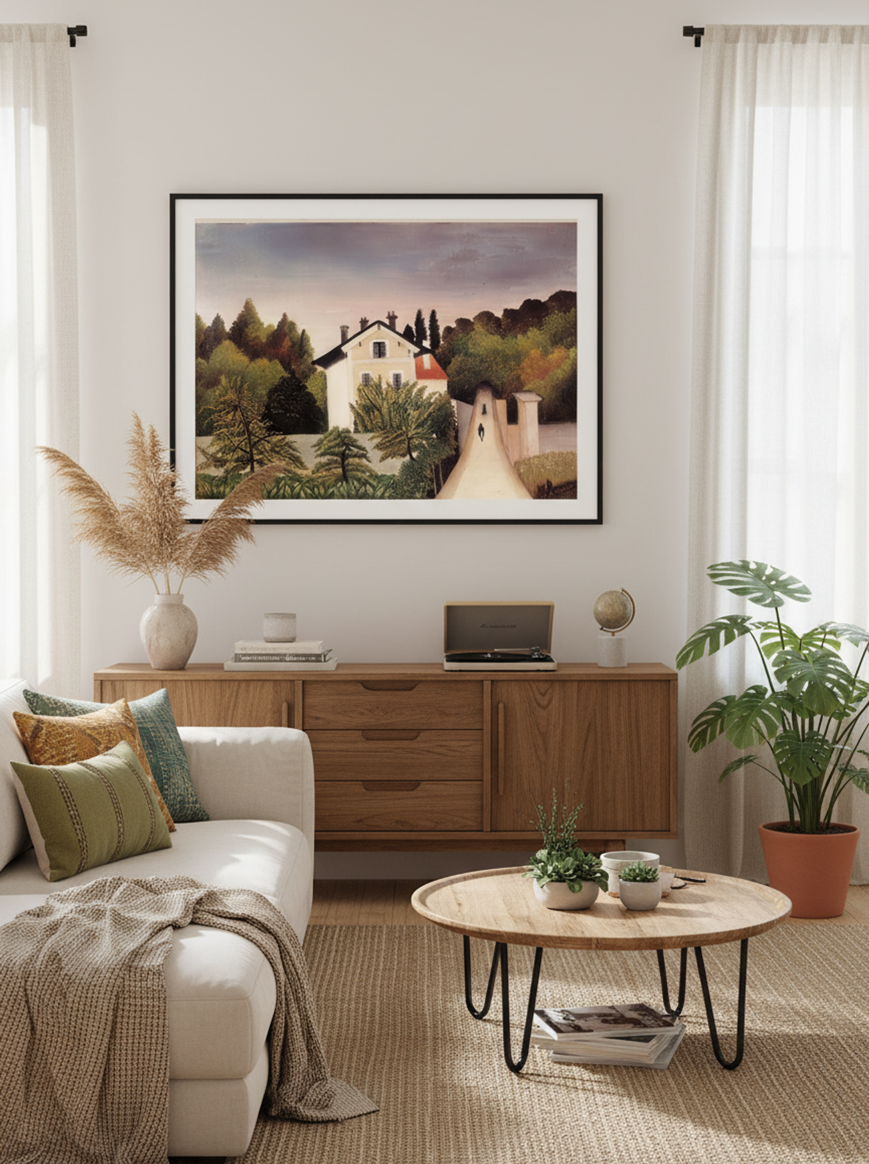 House on the Outskirts of Paris by Henri Rousseau – Naïve Art Suburban Landscape Print - Lifestyle