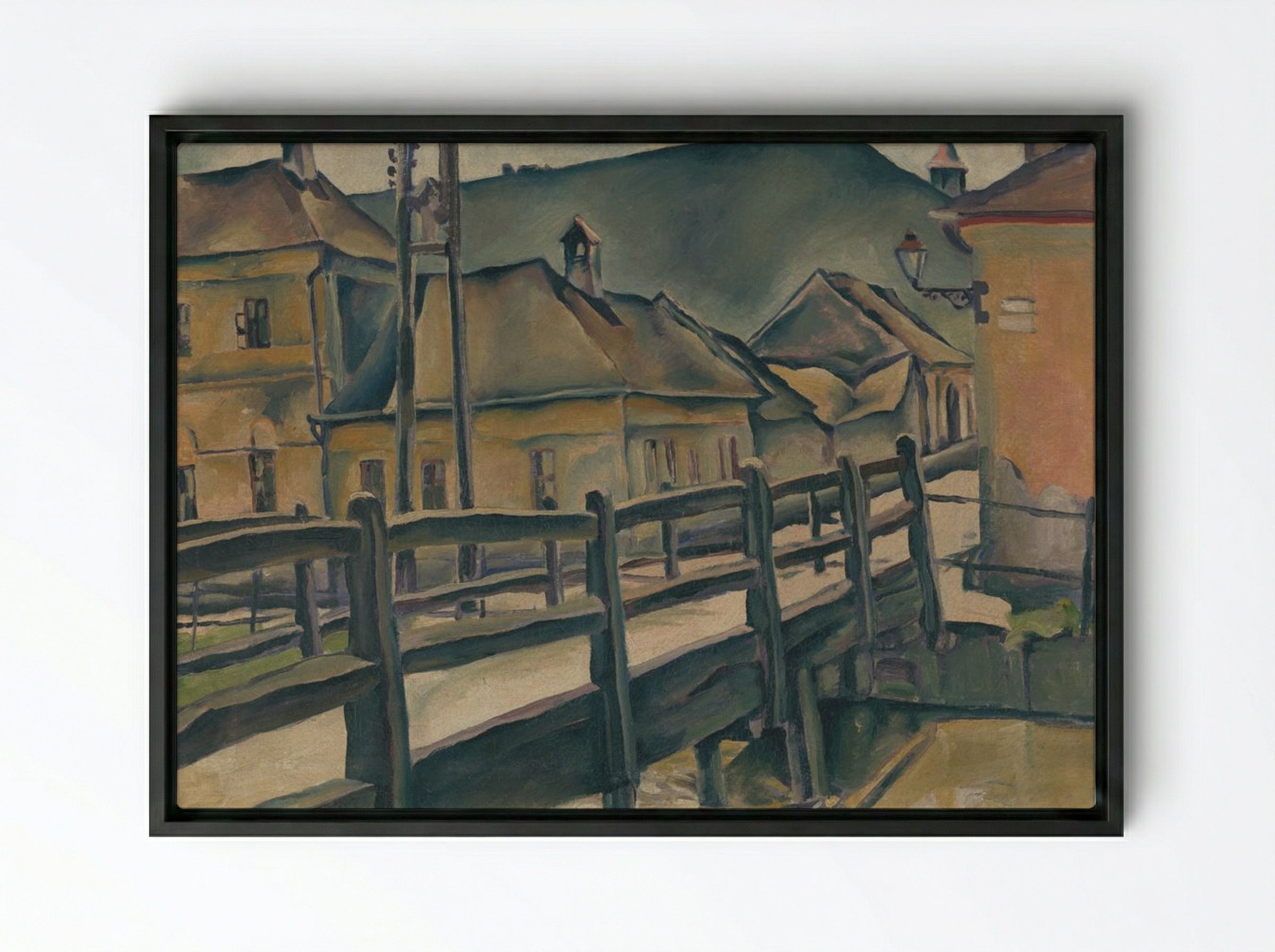 Garbiarska Street in Košice - Konštantín Bauer - Framed Canvas Black