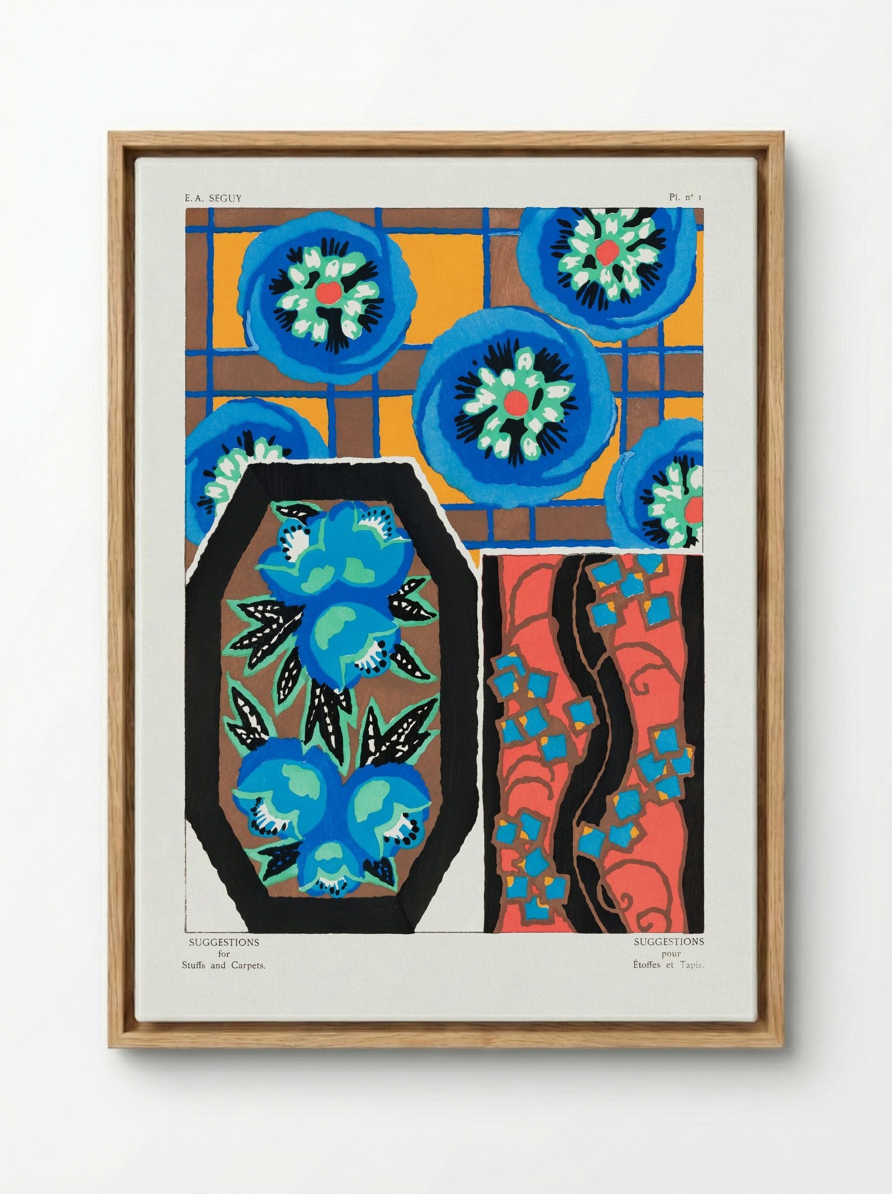 Suggestions for Stuffs and Carpets, Plate 1 - Émile-Allain Séguy - Framed Canvas Wood