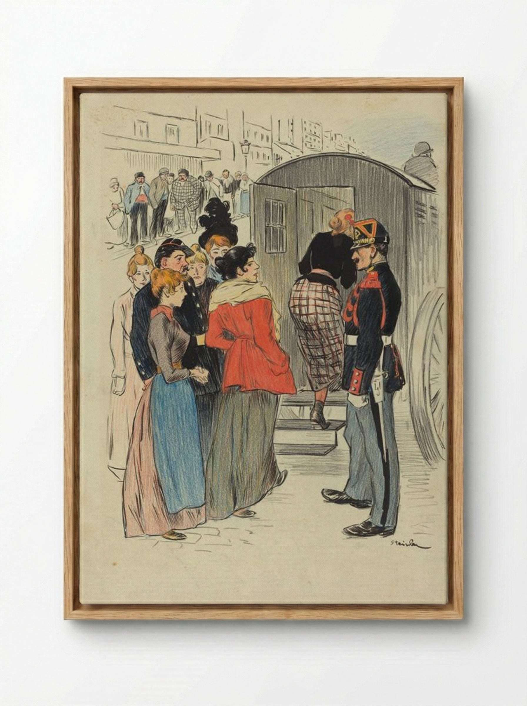 La Rafle - Théophile Alexandre Steinlen - Framed Canvas Wood