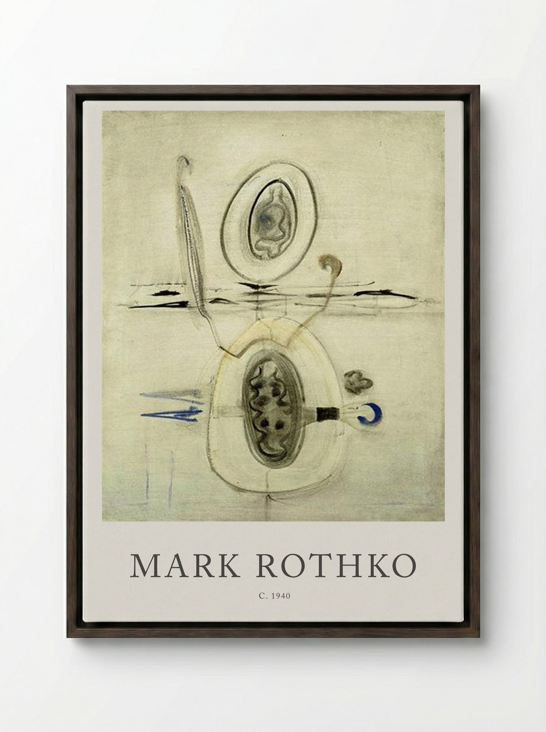 Untitled (Biomorphic Composition) - Mark Rothko - Framed Canvas Dark Wood