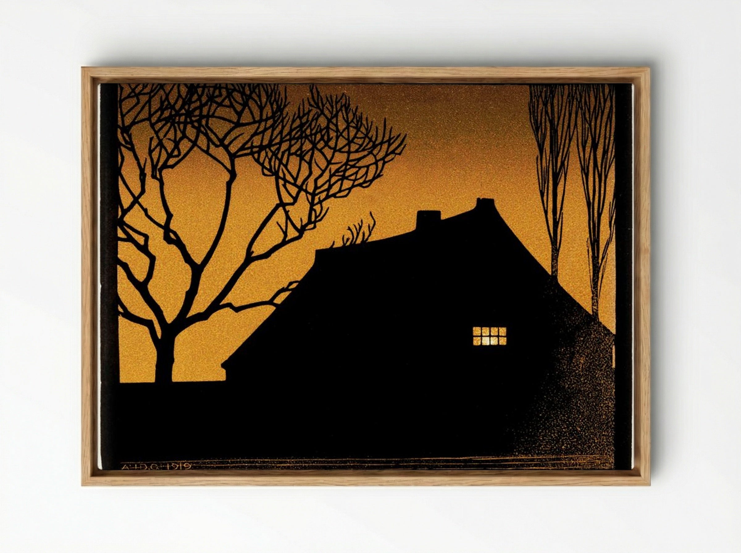 Winter Evening - Julie de Graag - Framed Canvas Wood