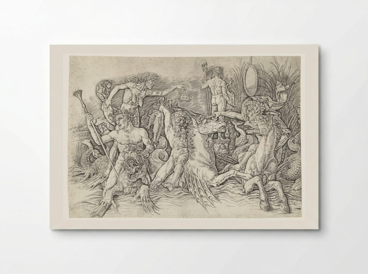 Combat of the Sea Gods - Andrea Mantegna - Poster