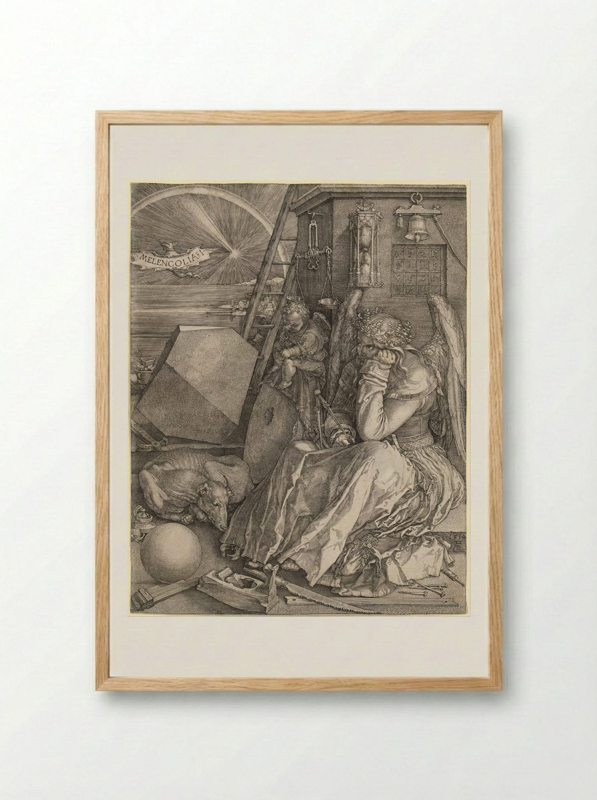Melencolia I - Albrecht Dürer - Framed Print Wood