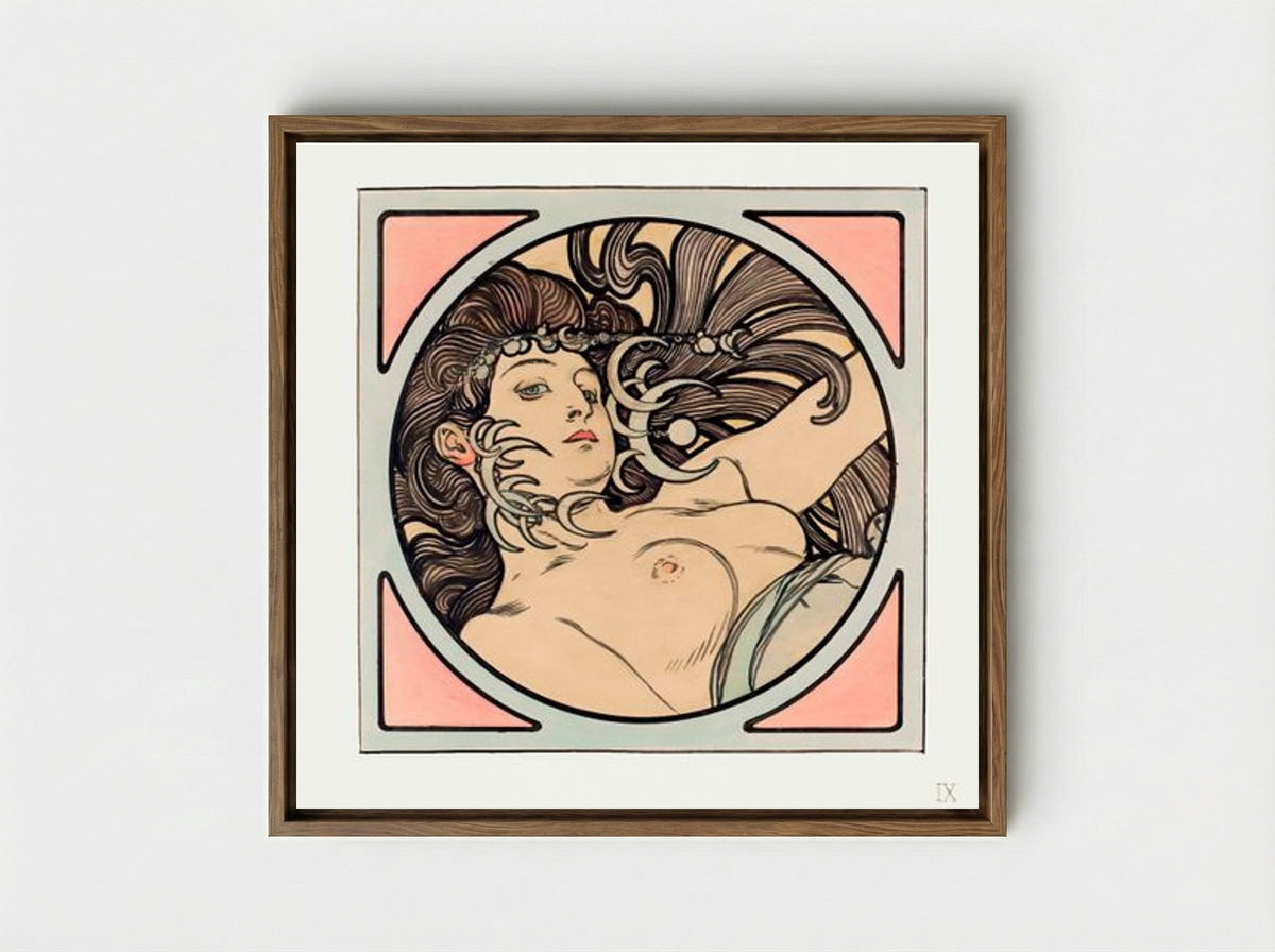 Stained Glass Window for the Facade of the Fouquet Boutique - Alphonse Mucha - Framed Canvas Wood