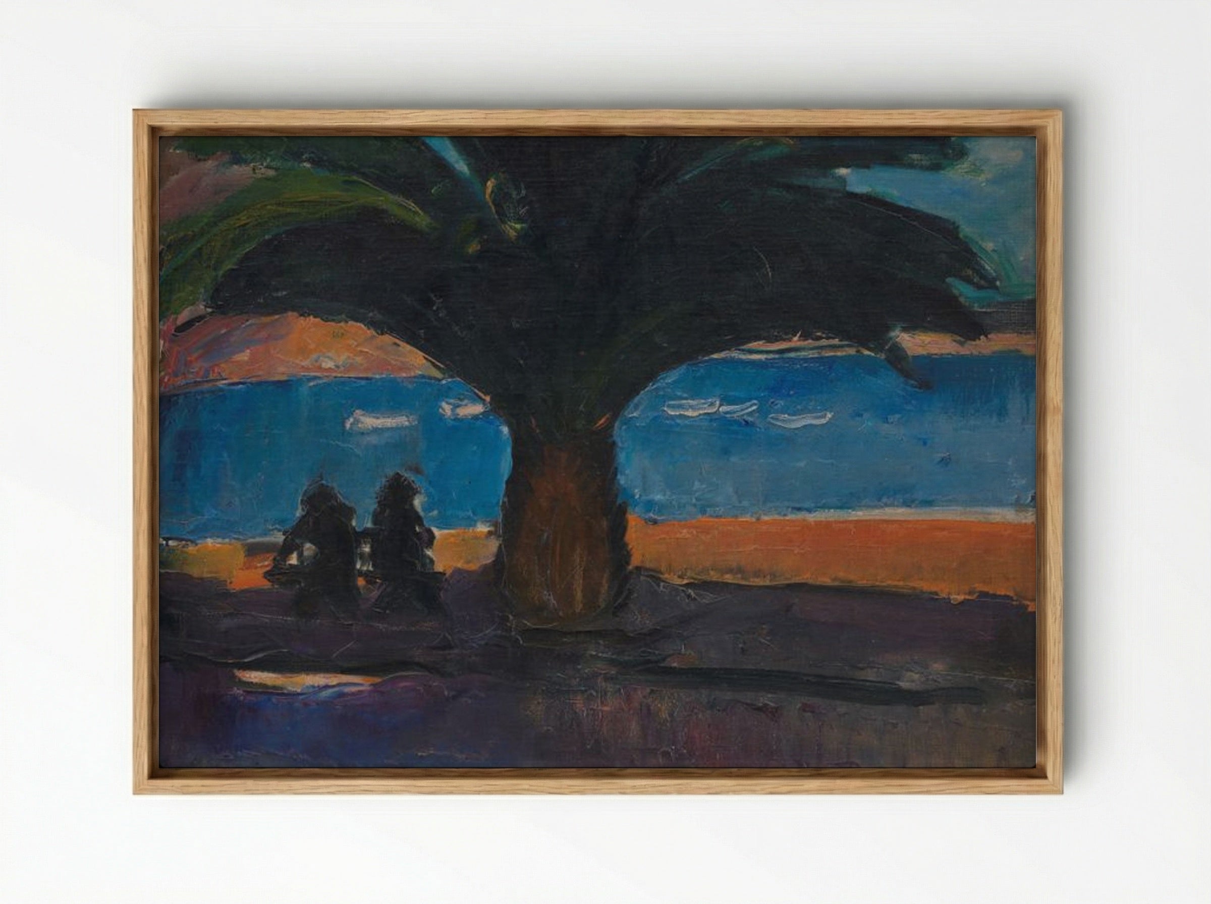 The Thick Palm. View from Villefranche - Jens Adolf Jerichau - Framed Canvas Wood