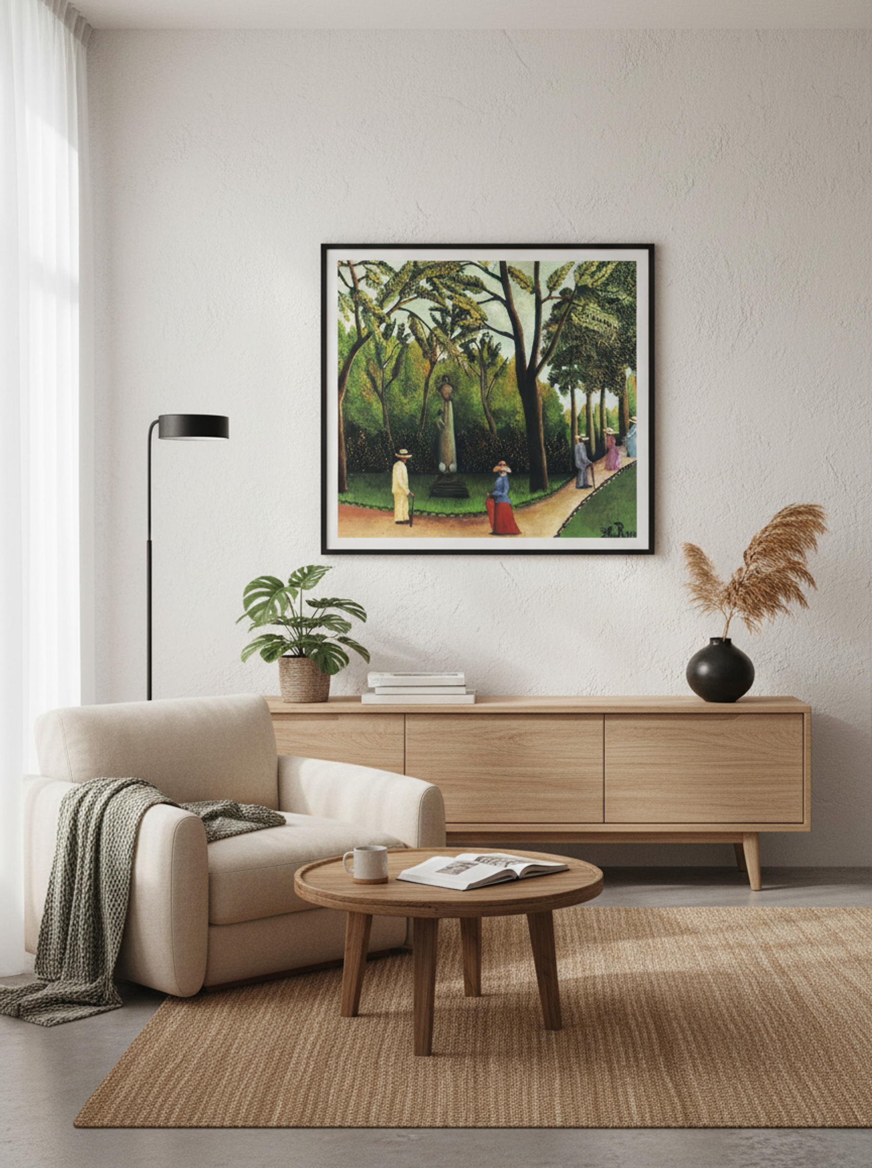 The Monument to Chopin in the Luxembourg Gardens by Henri Rousseau – Naïve Art Paris Park Scene Print - Lifestyle