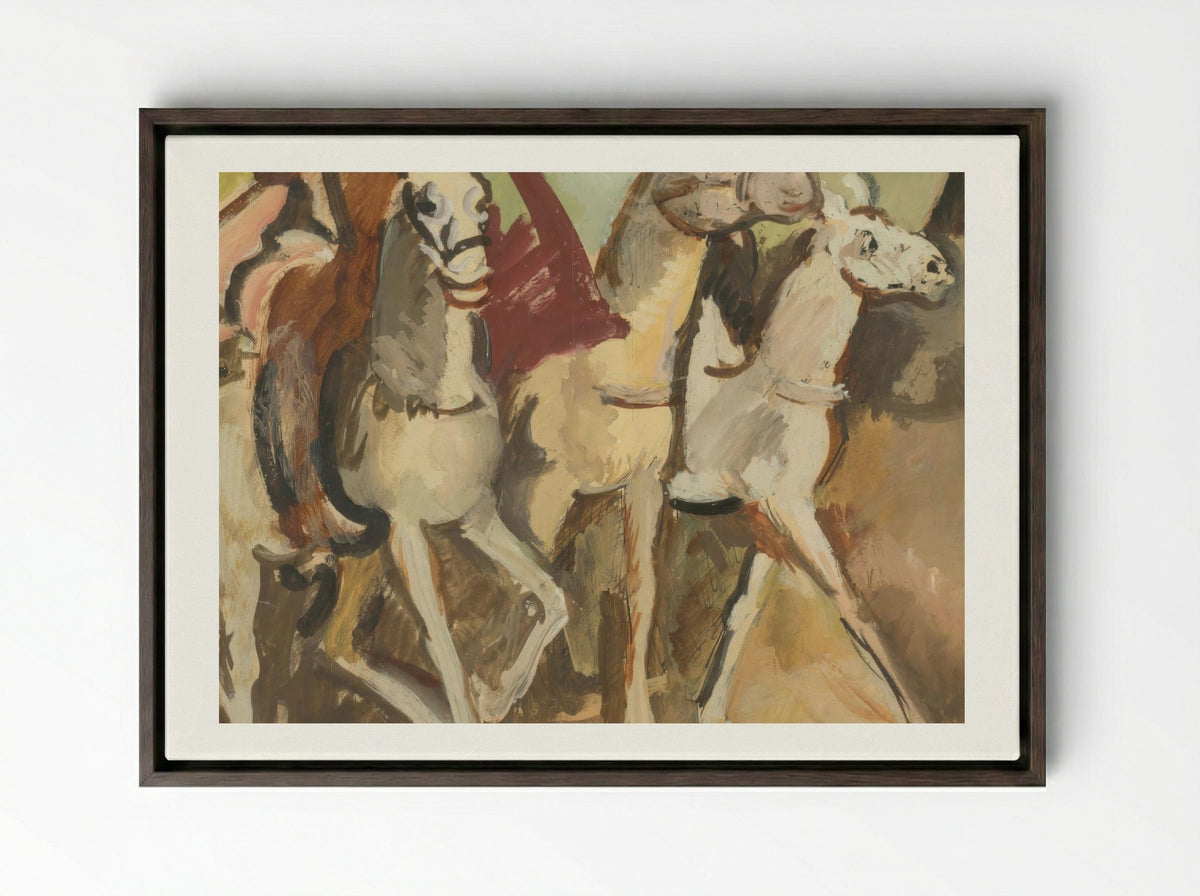 Horse Riders - Cyprián Majerník - Framed Canvas Dark Wood