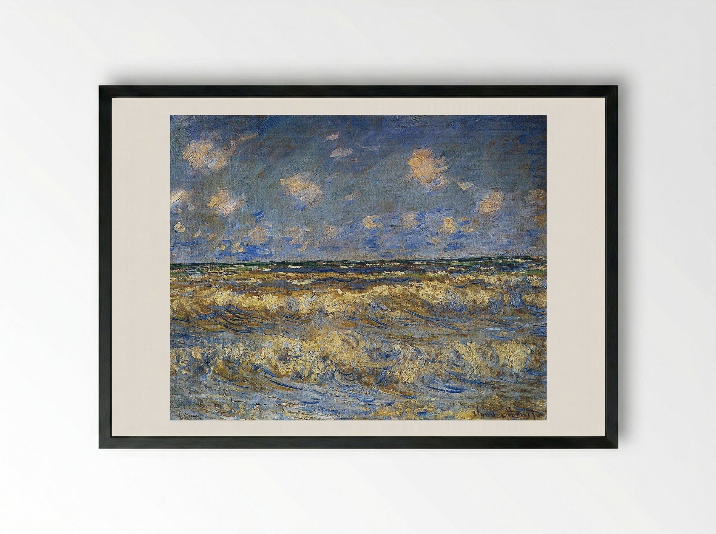 Rough Sea - Henri Moret - Framed Print Black