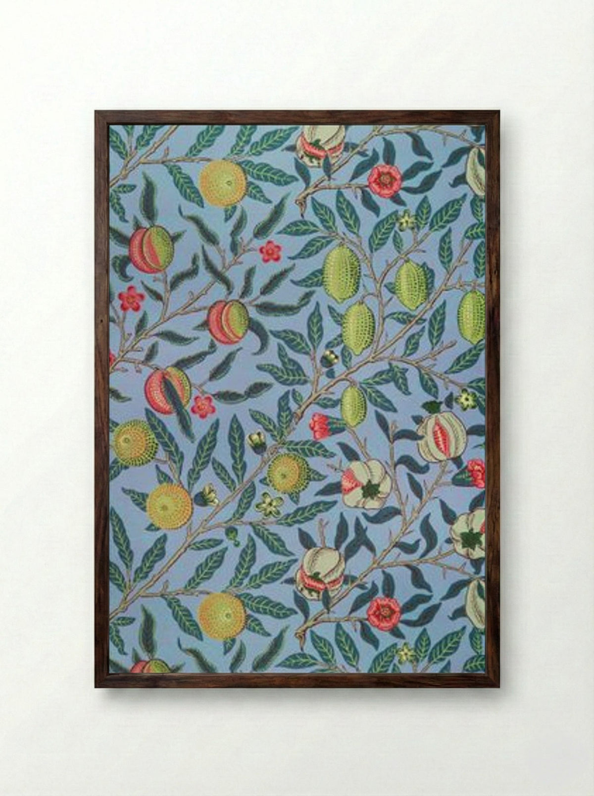 Fruit or Pomegranate - William Morris - Framed Print Dark Wood