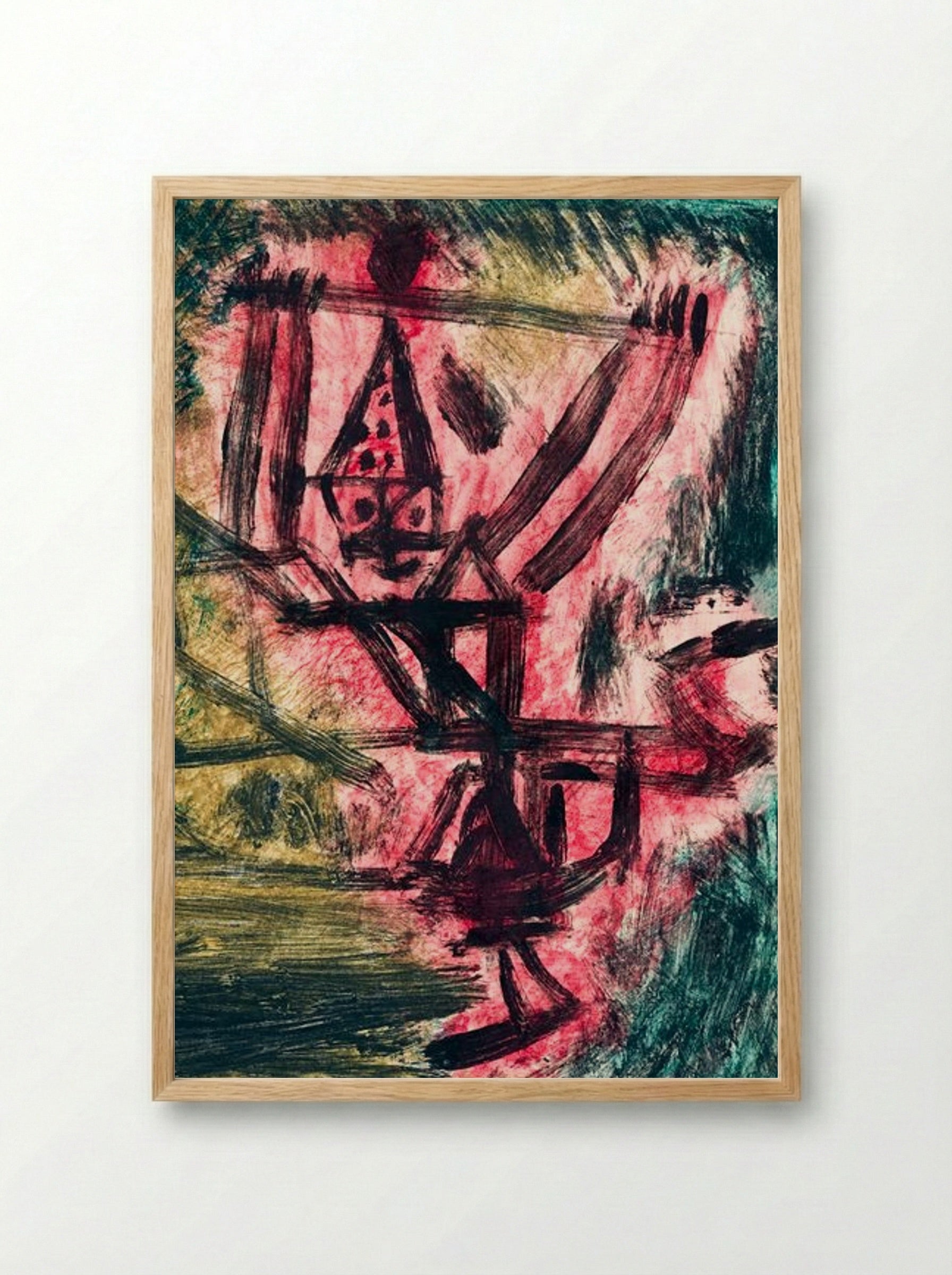 Feuer-Clown I (Fire Clown) - Paul Klee - Framed Print Wood