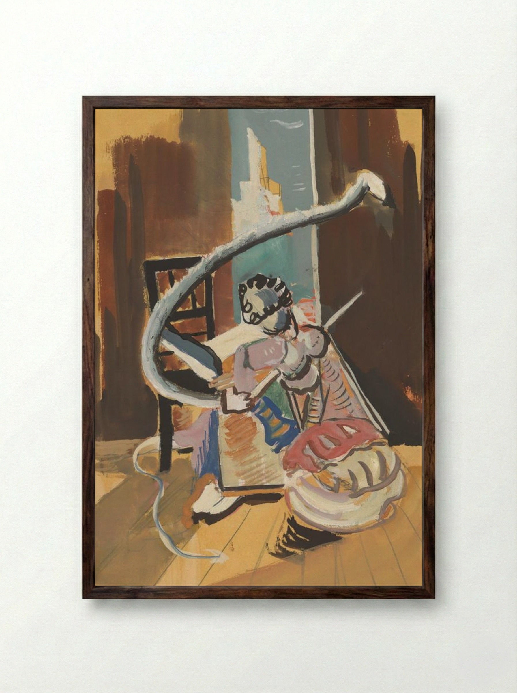 Study for Painting in a Circus Setting - Cyprián Majerník - Framed Print Dark Wood