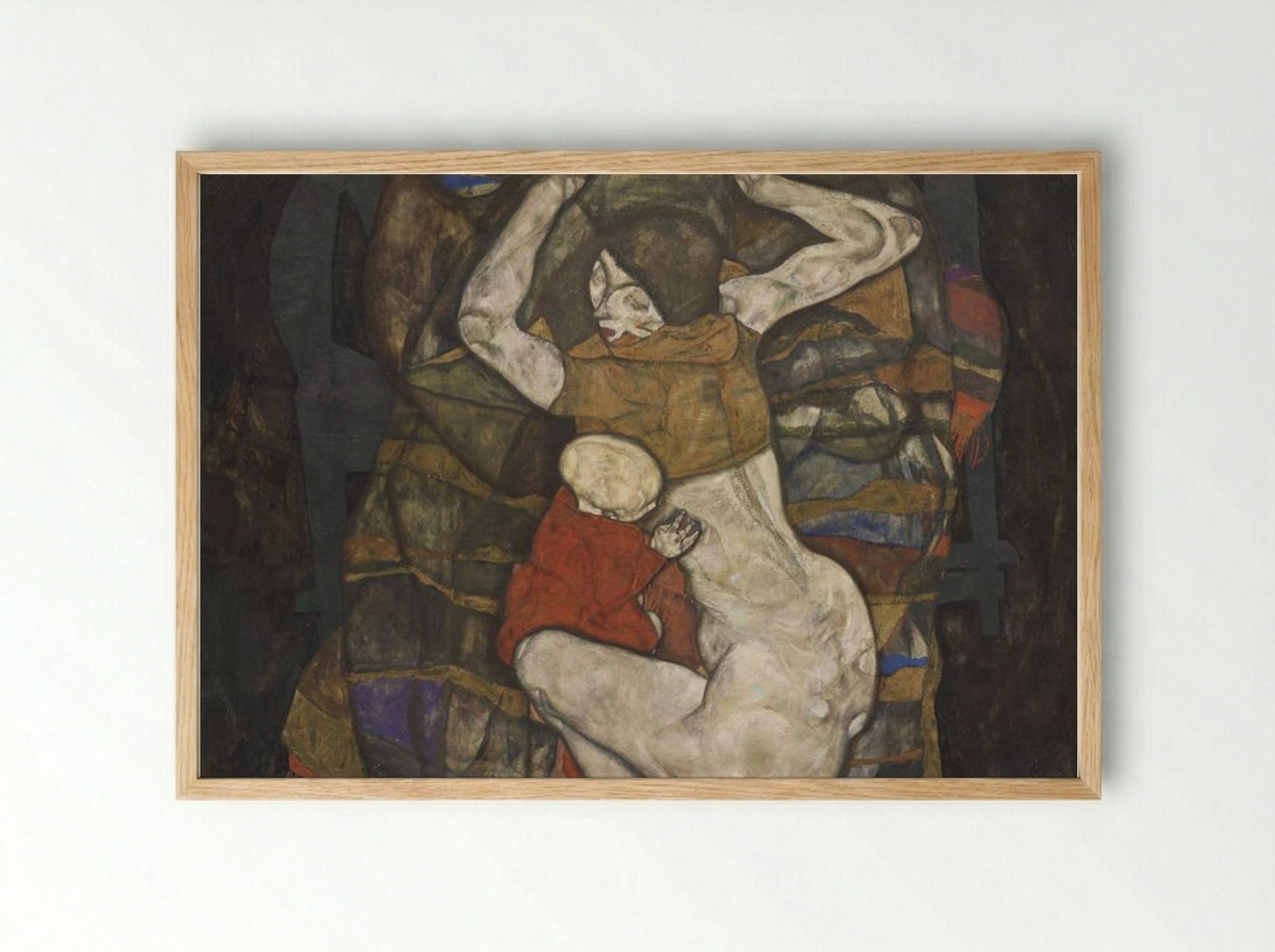 Young Mother - Egon Schiele - Framed Print Wood