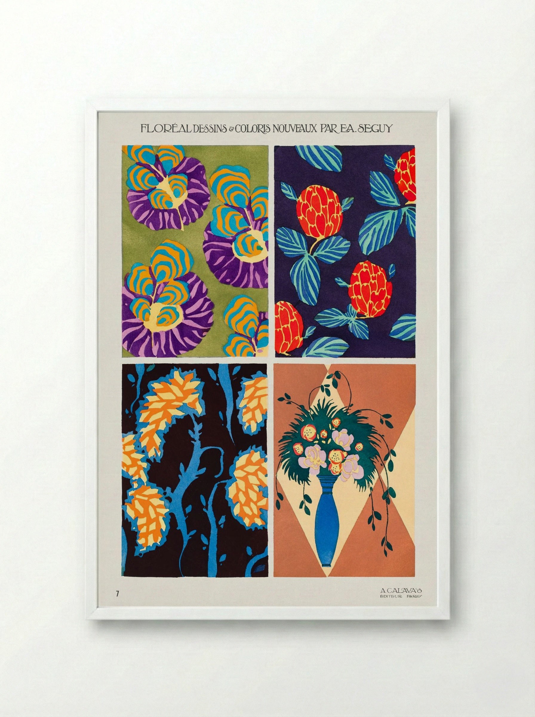 Floréal Dessins & Coloris Nouveaux - Émile-Allain Séguy - Framed Print White