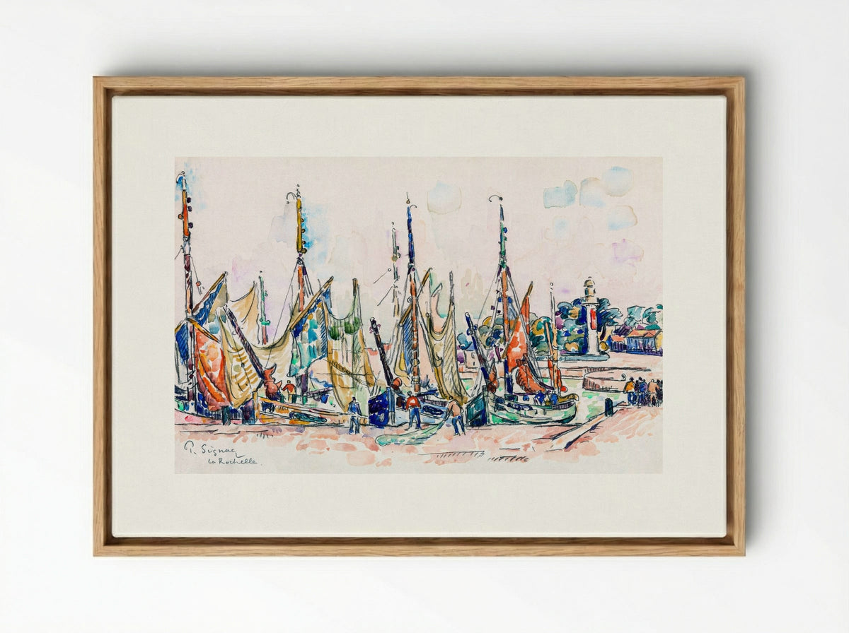 La Rochelle - Paul Signac - Framed Canvas Wood