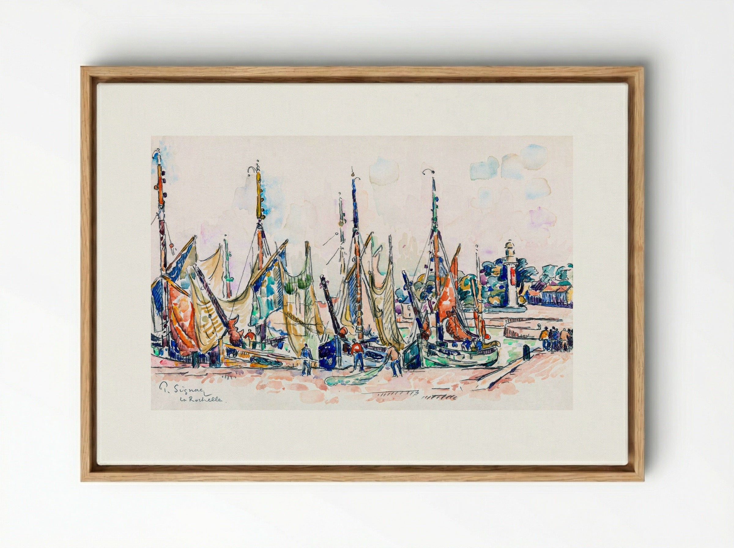 La Rochelle - Paul Signac - Framed Canvas Wood