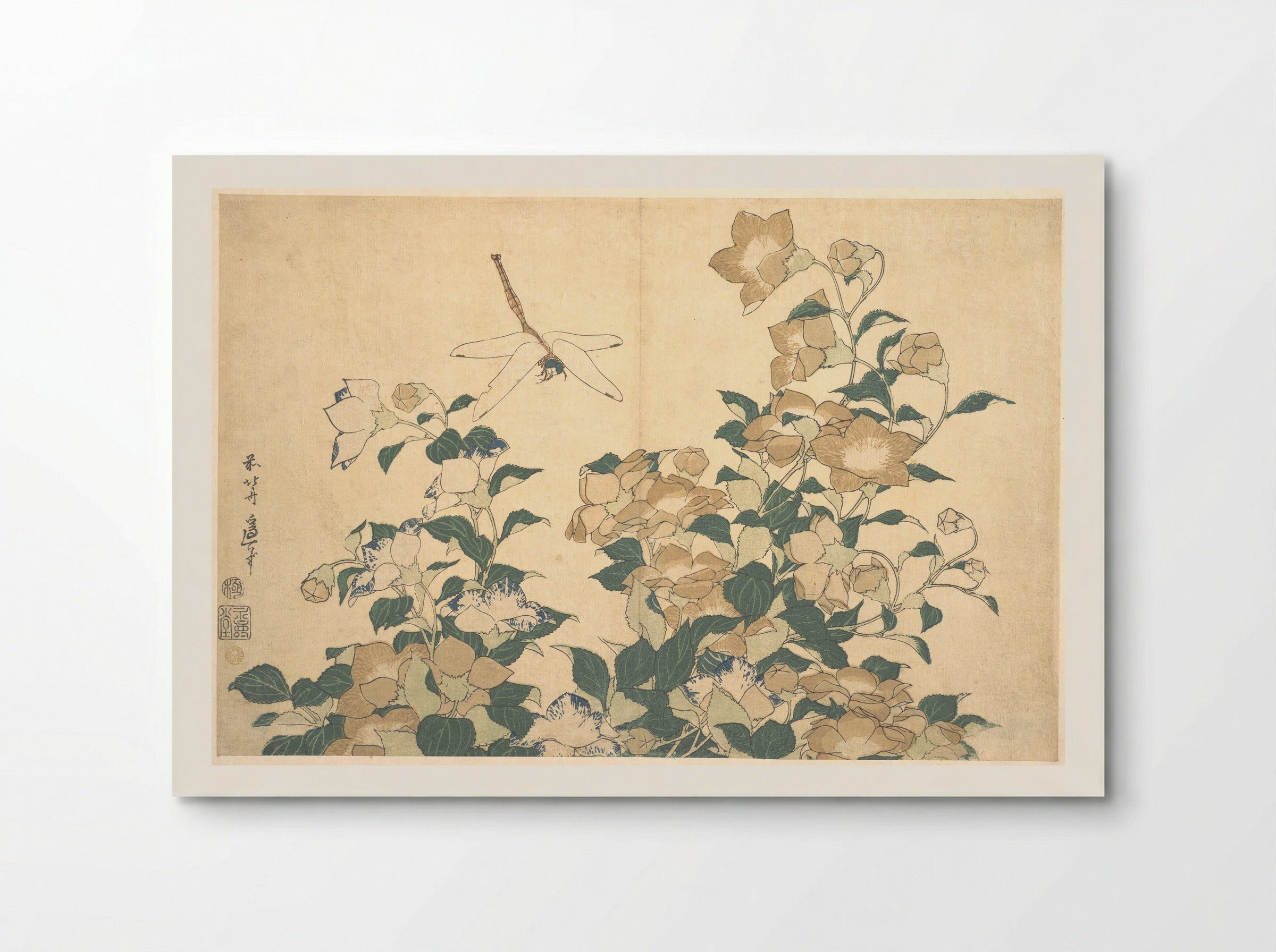 Dragonfly and Bellflower - Katsushika Hokusai - Poster