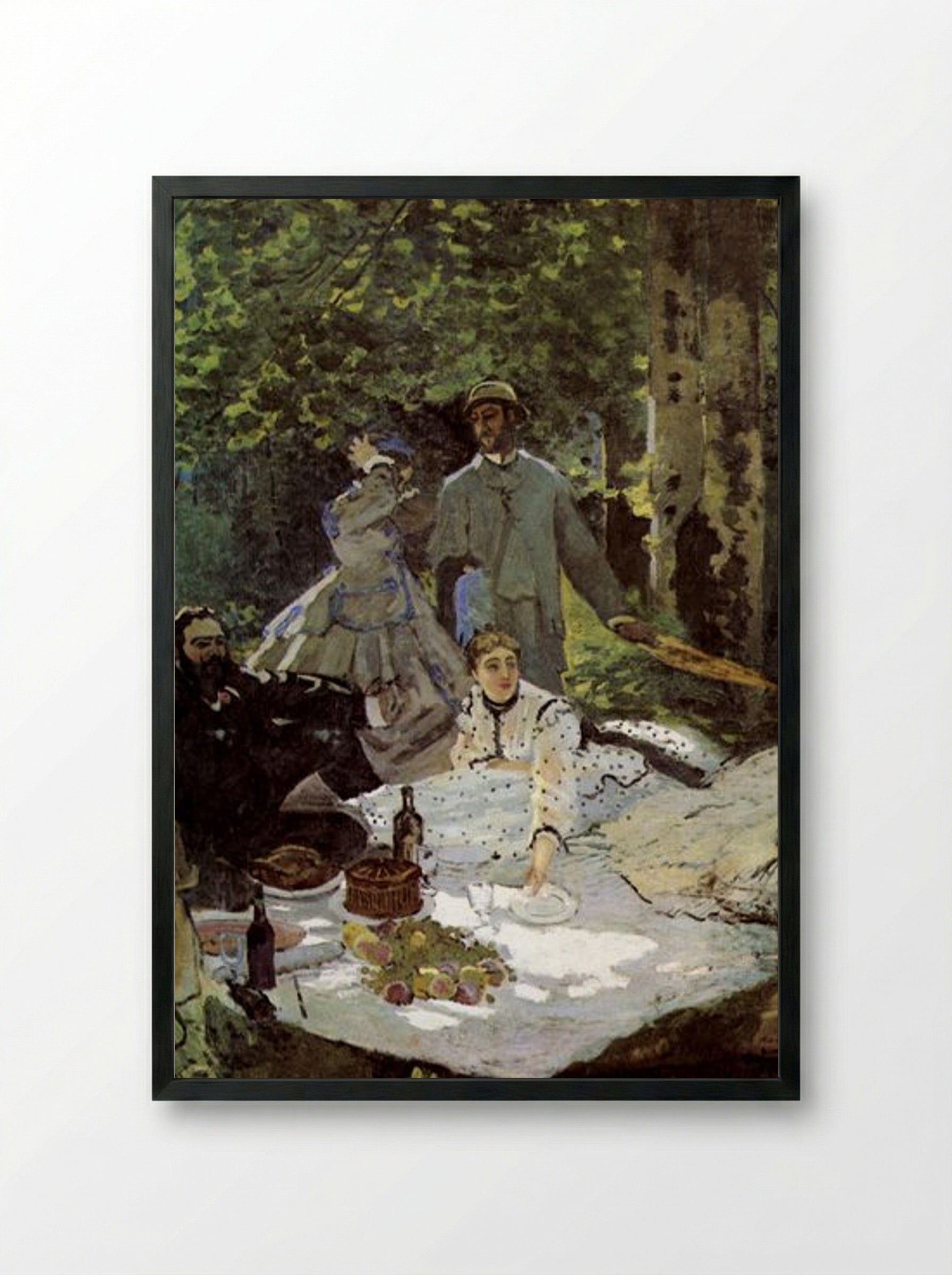 Le Déjeuner sur l'herbe - Claude Monet - Framed Print Black