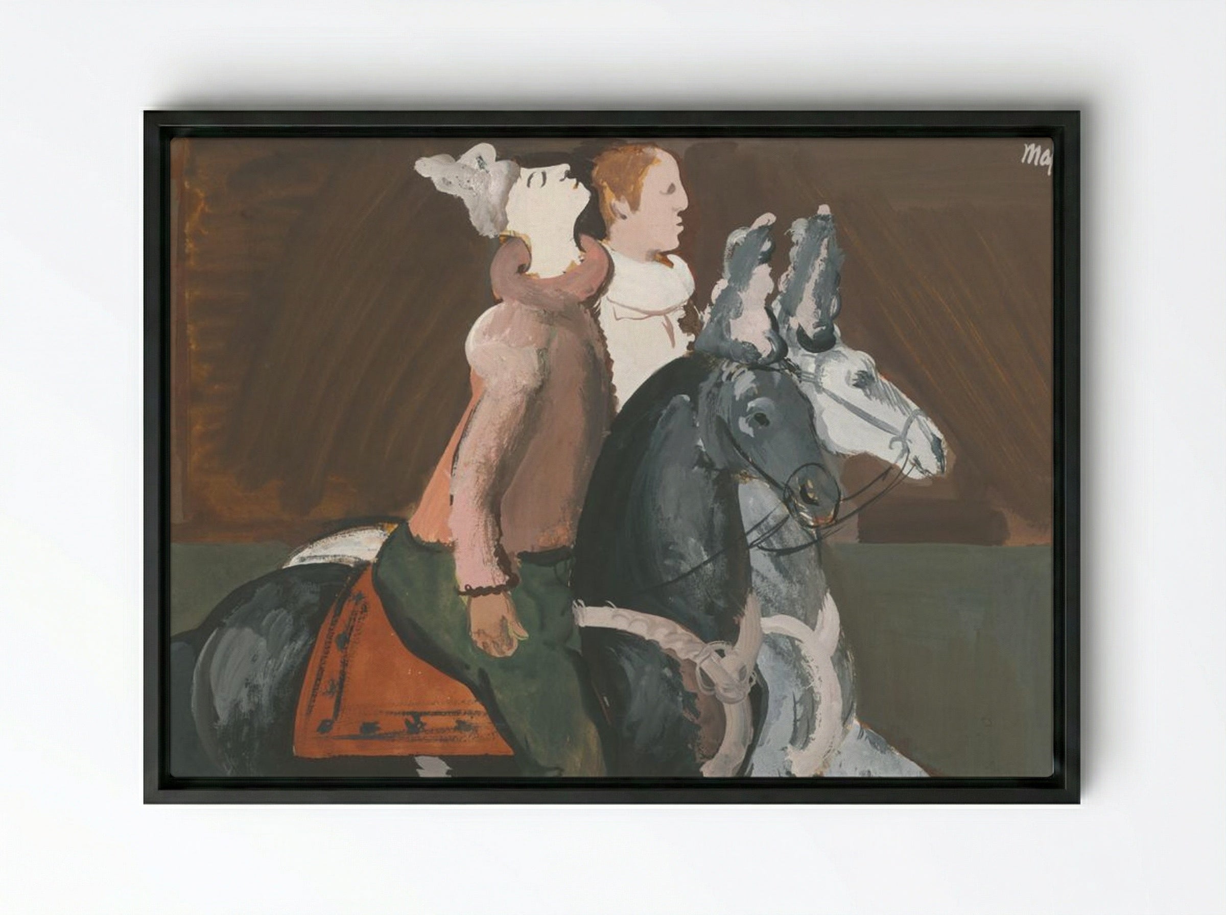 Two Riders - Cyprián Majerník - Framed Canvas Black