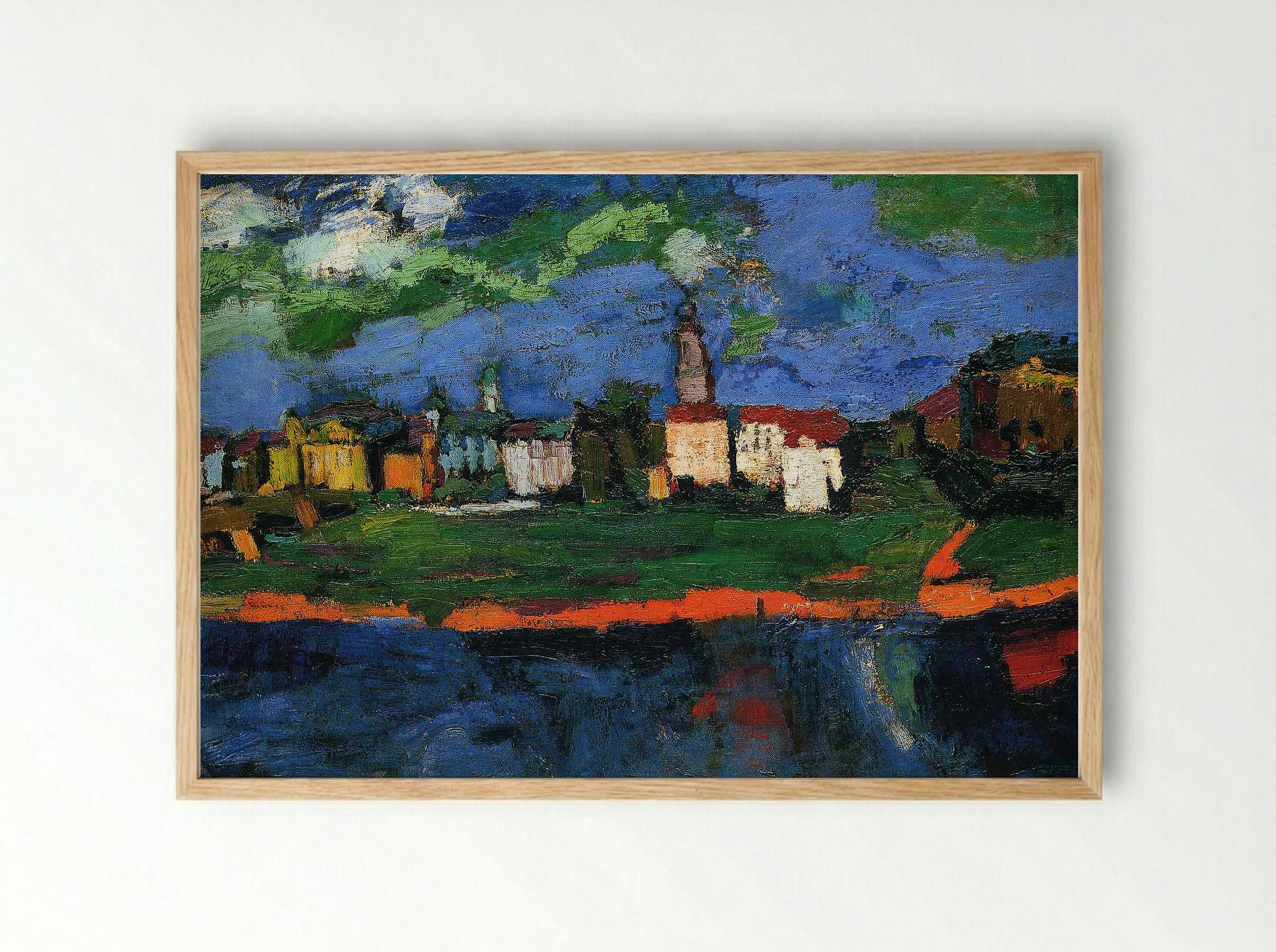 The Elbe Near Dresden - Oskar Kokoschka - Framed Print Wood