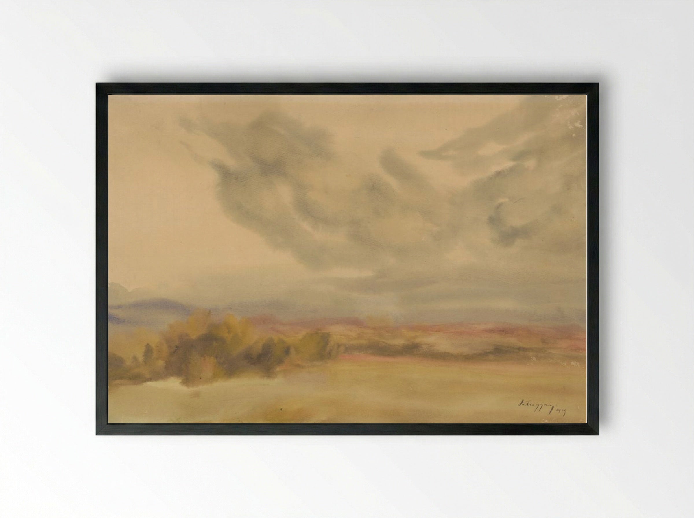 Clouds Over a Plain - Zolo Palugyay - Framed Print Black