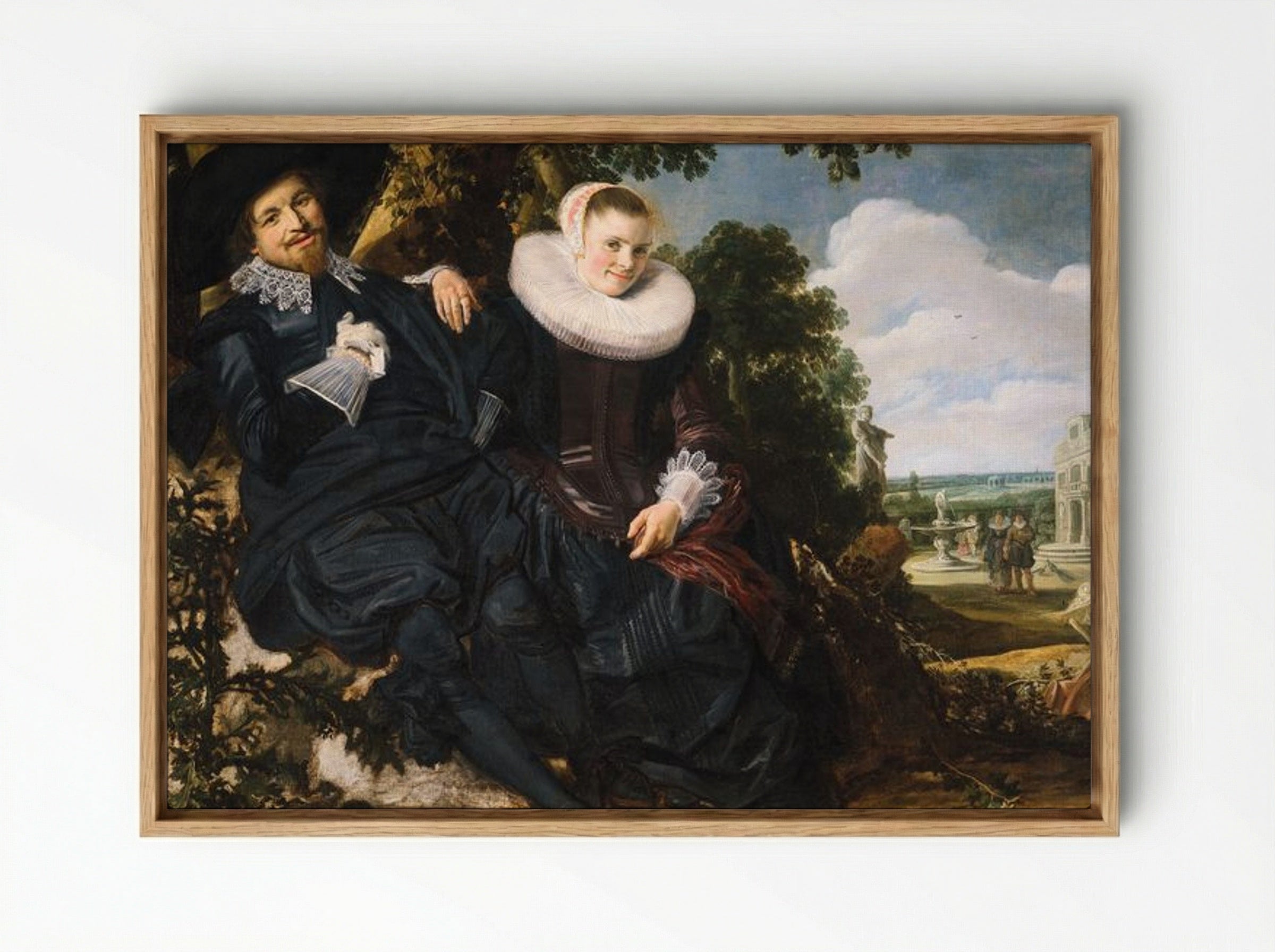 Wedding Portrait of Isaac Abrahamsz Massa and Beatrix van der Laan - Frans Hals - Framed Canvas Wood