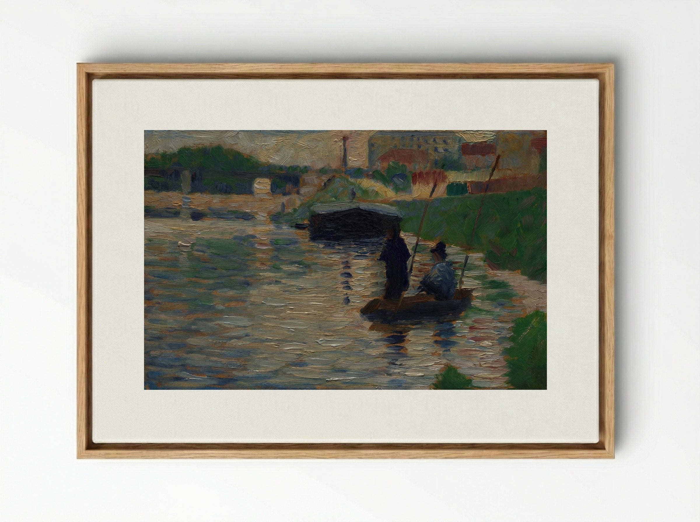 View of the Seine - Georges Seurat - Framed Canvas Wood
