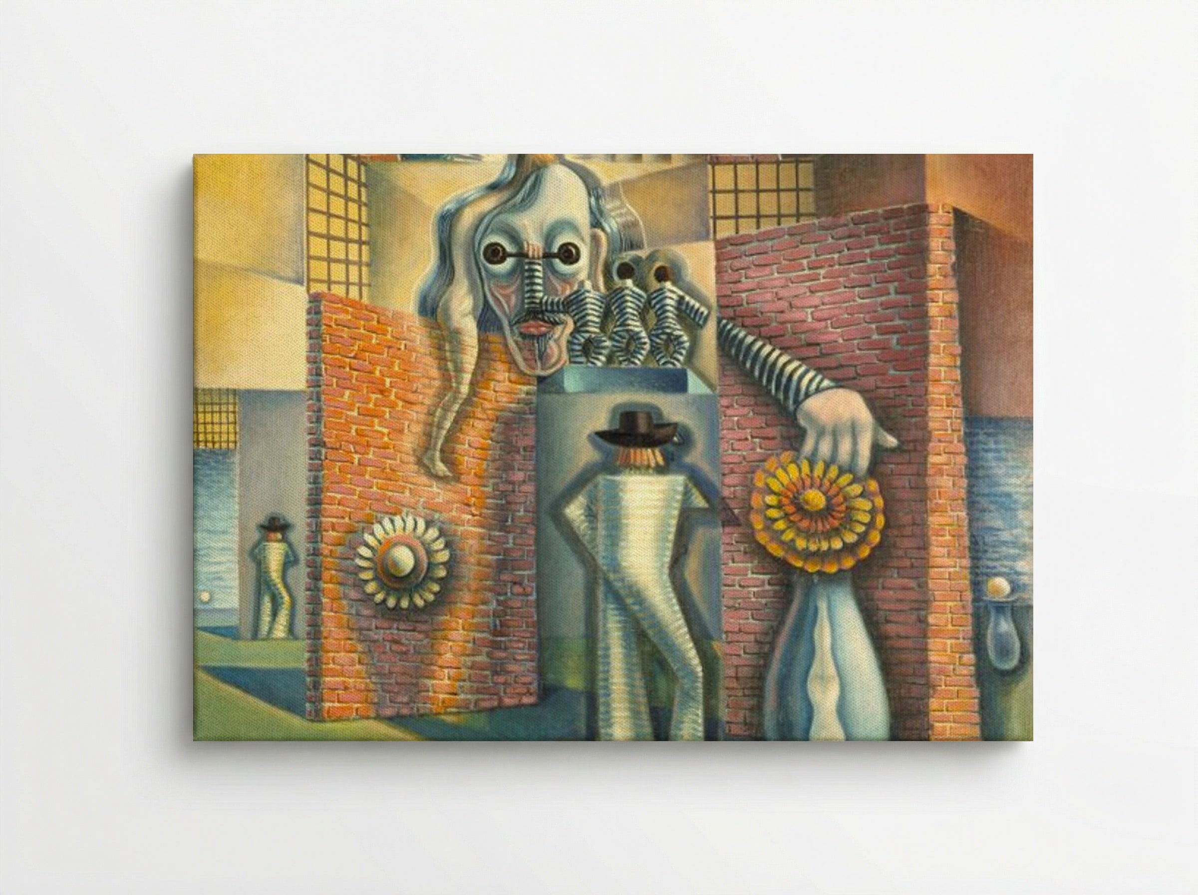 Untitled (Surrealist Composition with Figures) - Benjamin F. Berlin - Canvas