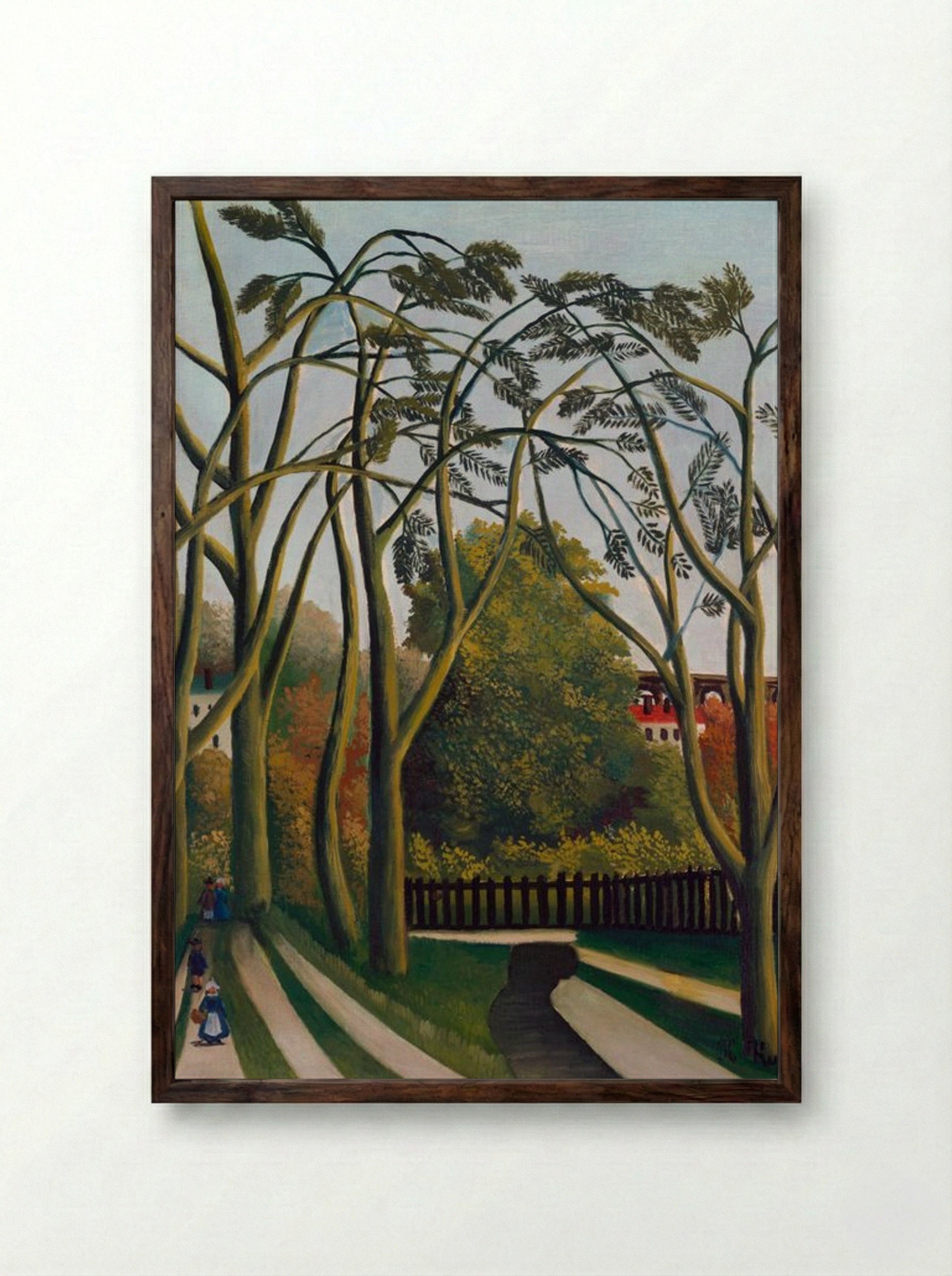 The Banks of the Bièvre near Bicêtre - Henri Rousseau - Framed Print Dark Wood