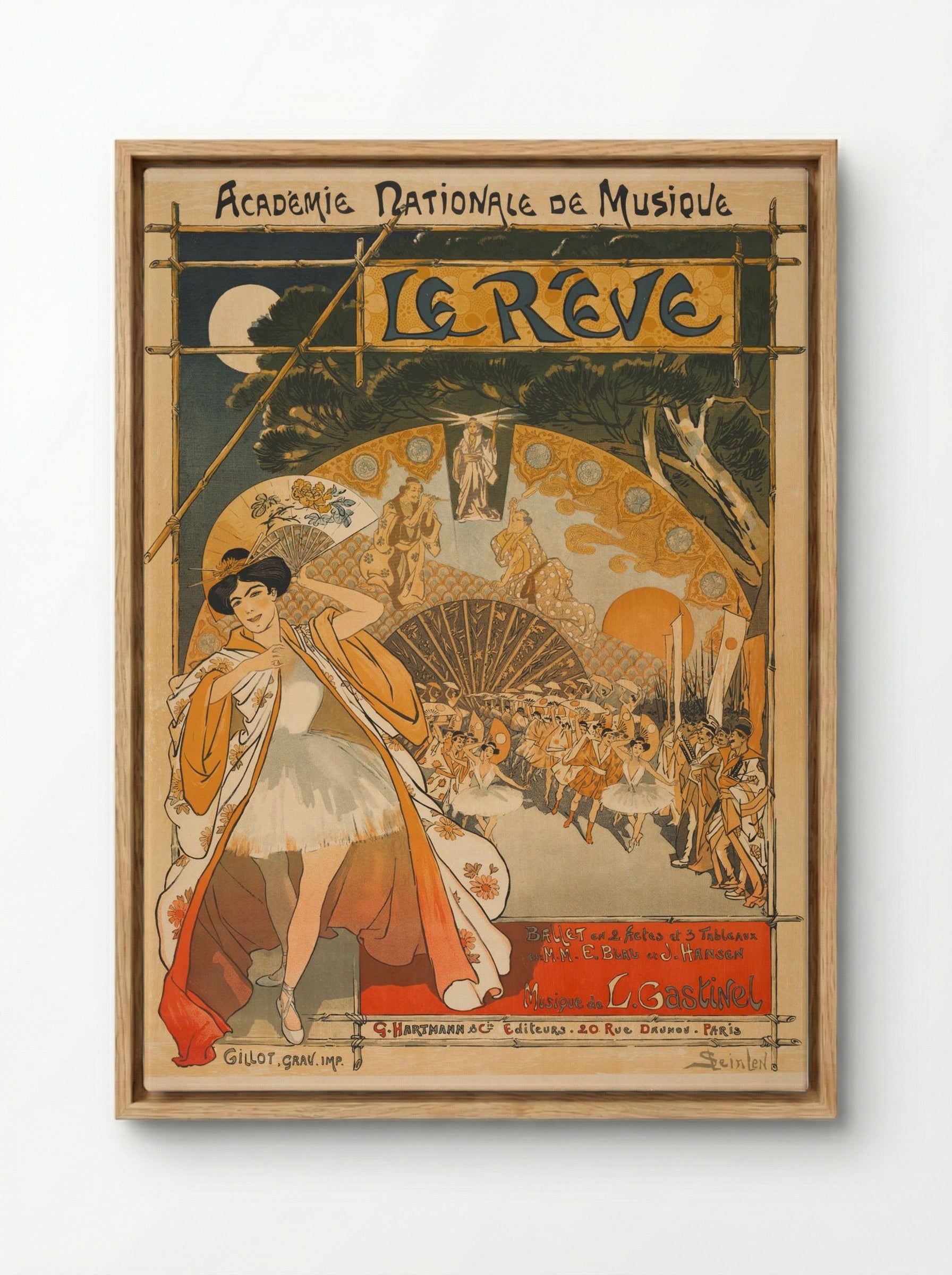 Le Rêve (The Dream) - Théophile Alexandre Steinlen - Framed Canvas Wood