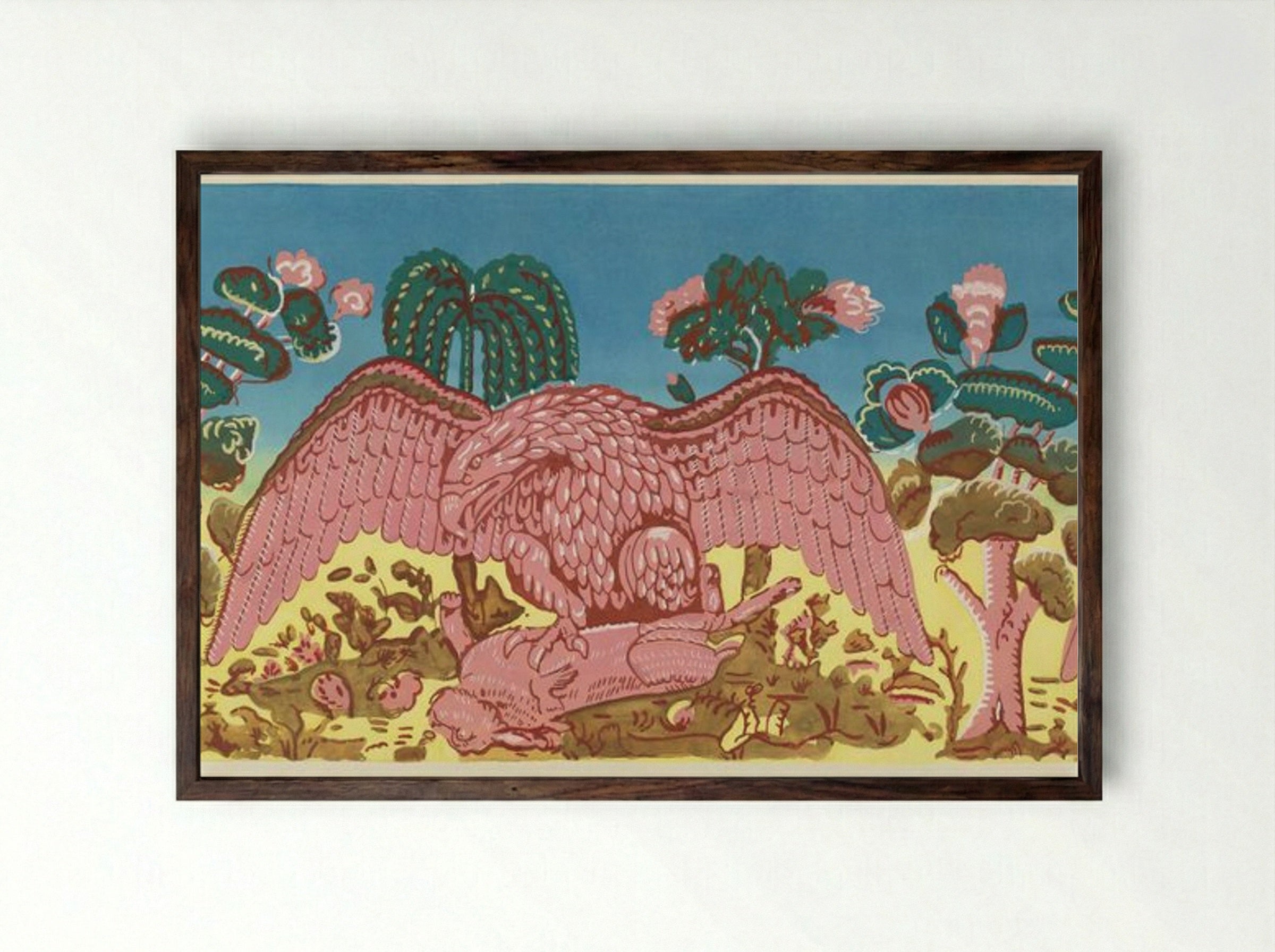 Bandbox Design, Eagle and Rabbit - Martin Partyka - Framed Print Dark Wood