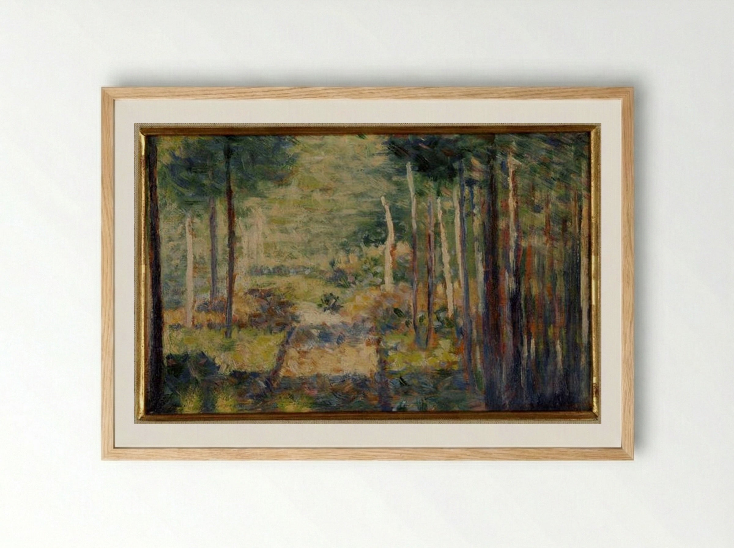 Alley in the Forest, Barbizon - Georges Seurat - Framed Print Wood